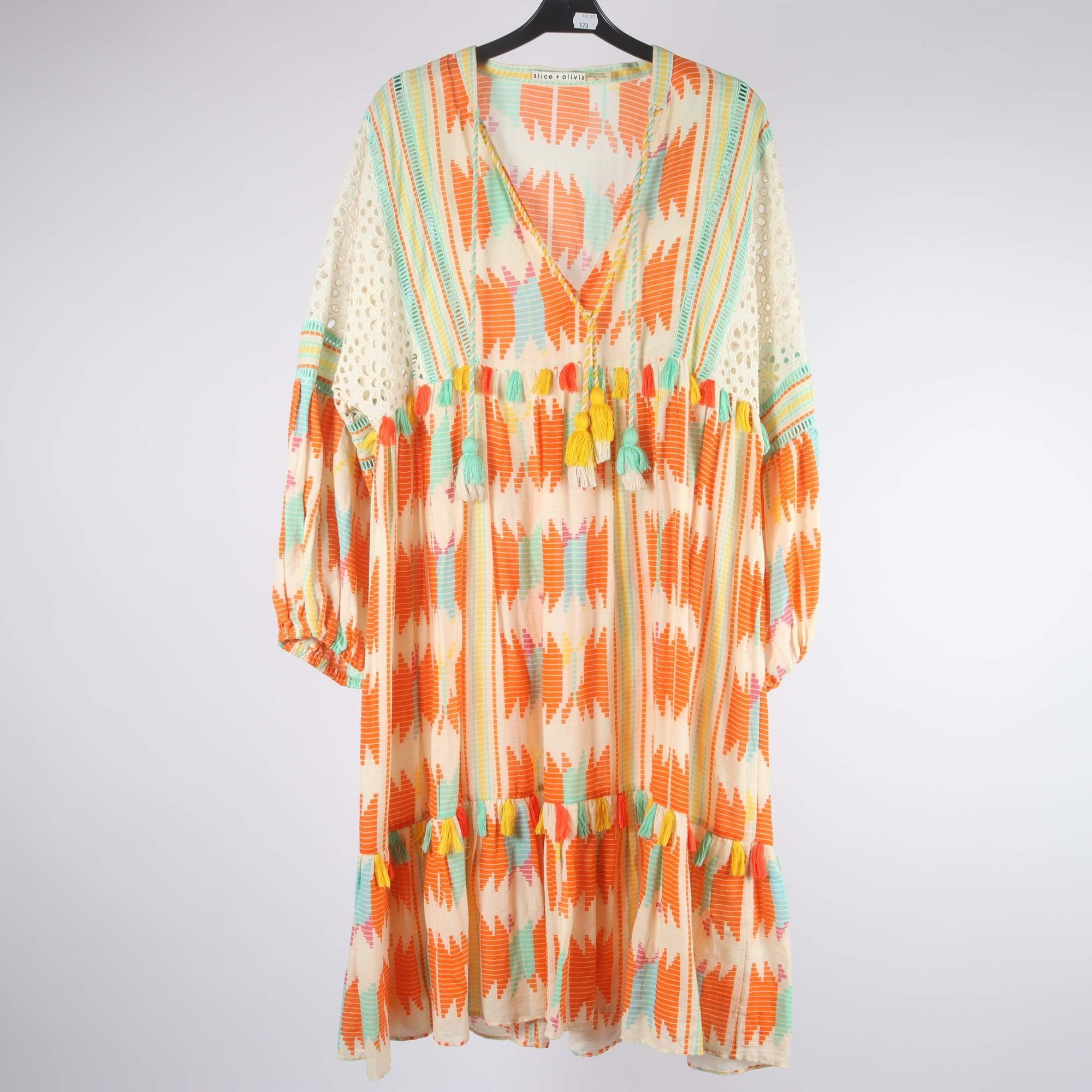 Klänning, Alice + Olivia, flerfärgad mönstrad, stl. M
