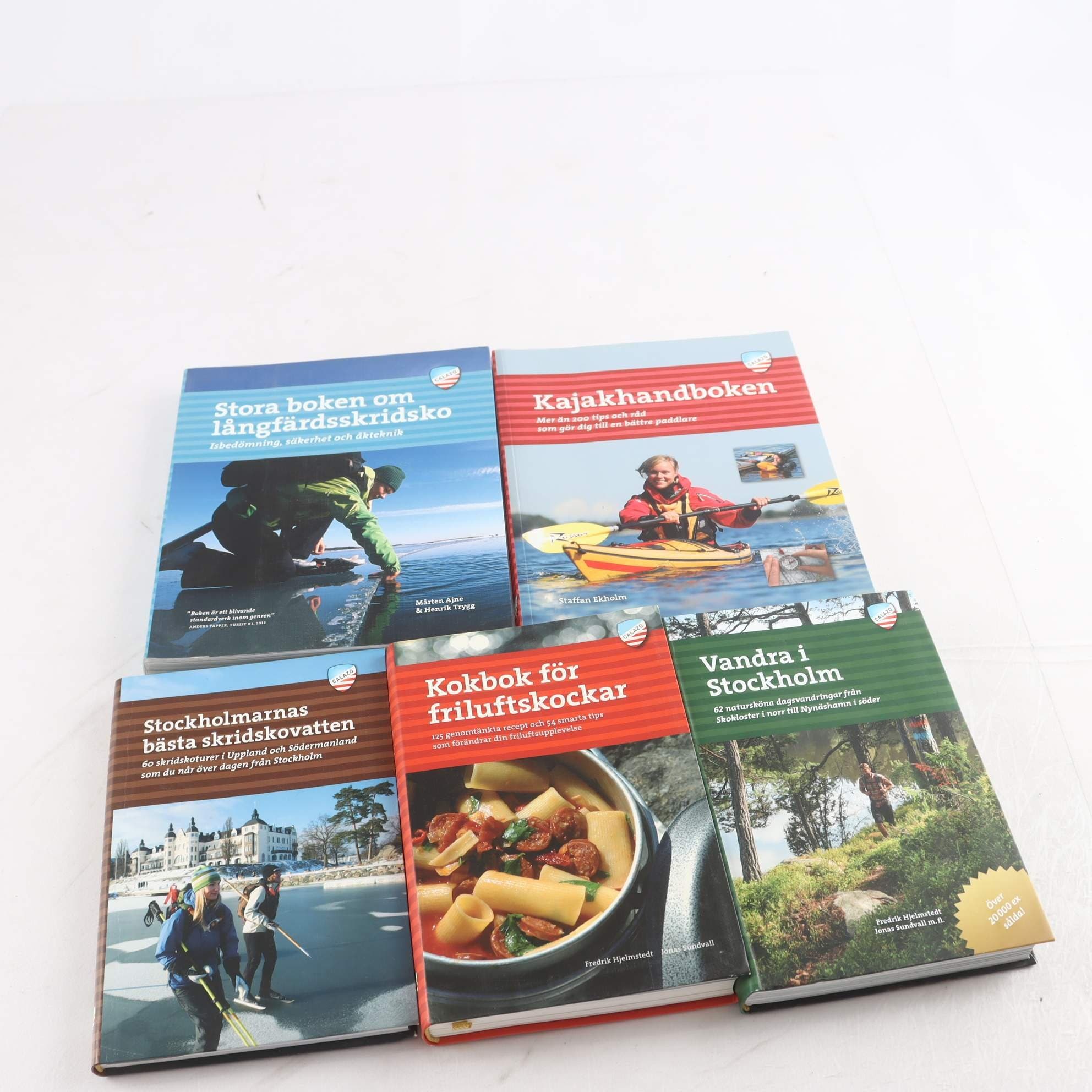 Friluftsböcker från Calazo förlag, paket med 5 volymer