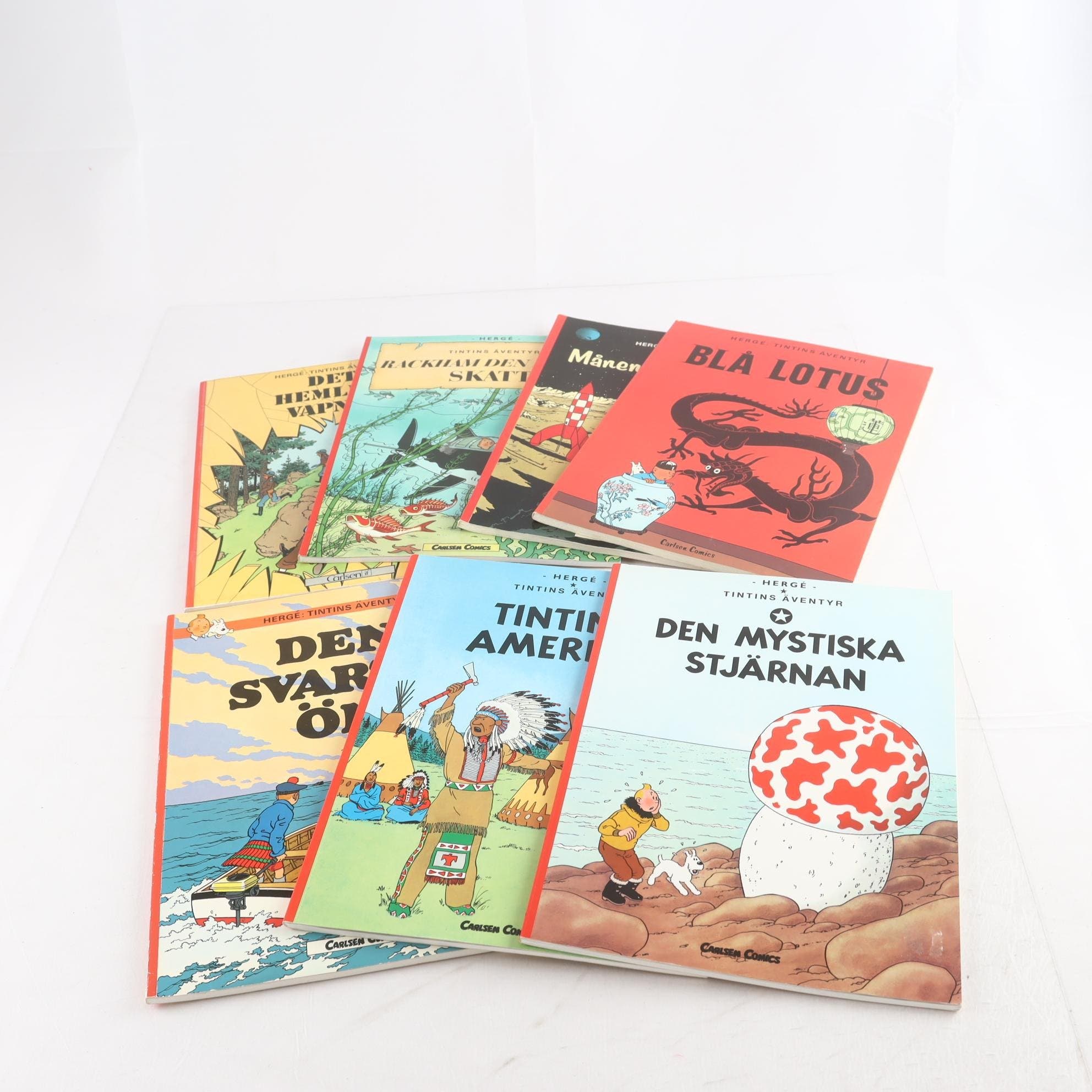 Hergé: Tintins Äventyr, paket med 7 album