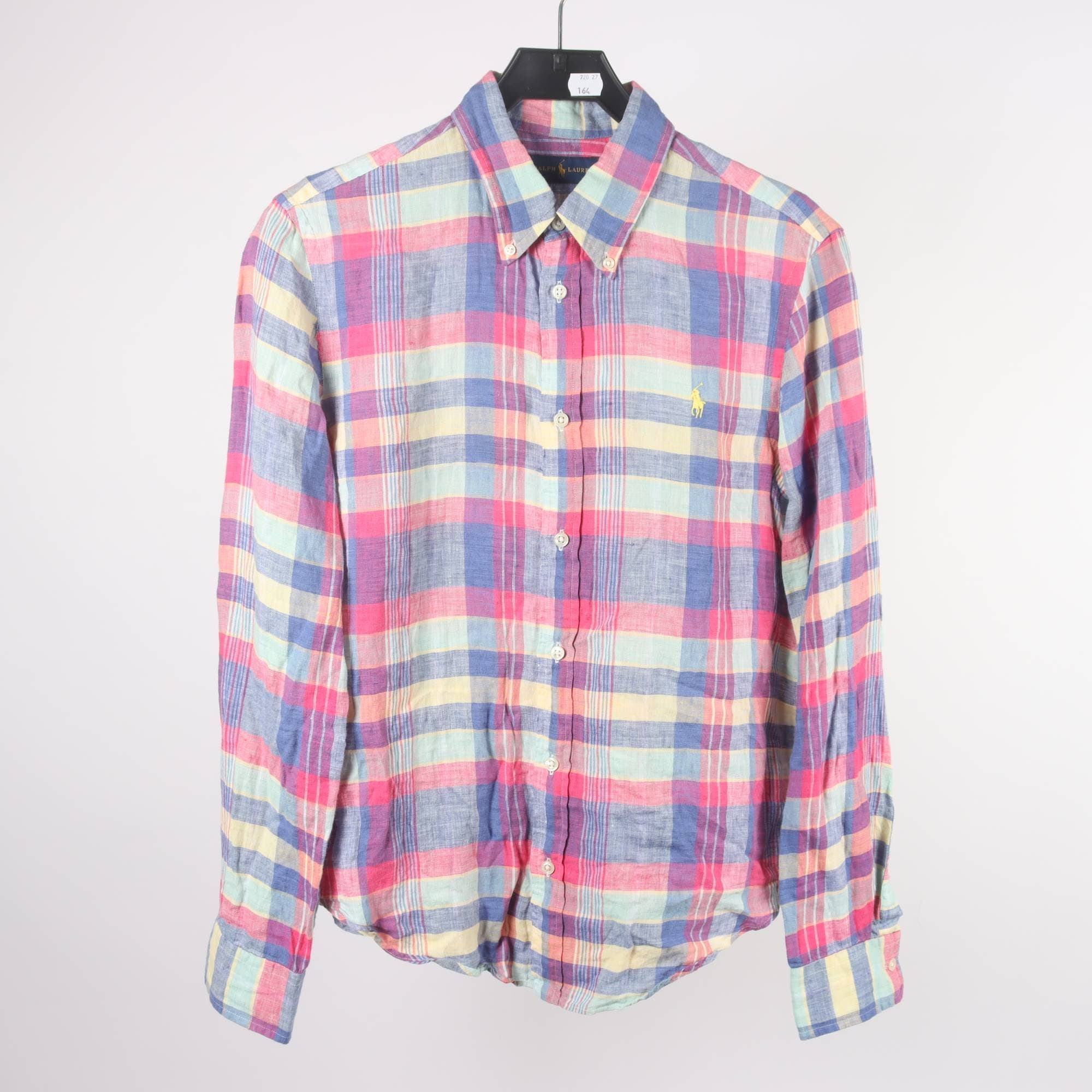Skjorta, Ralph Lauren, flerfärgad, rutig, 100% linne, stl. L