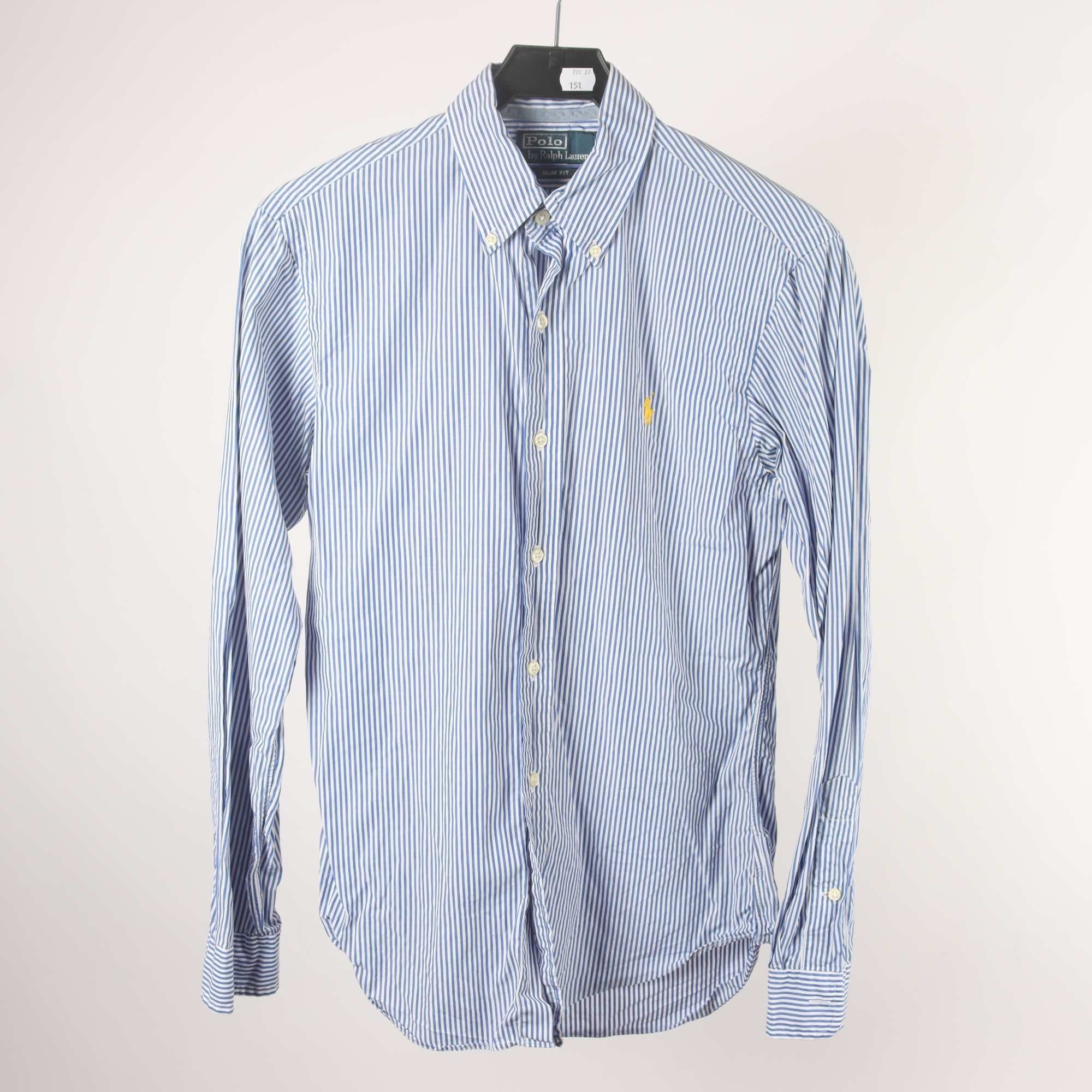 Skjorta, Polo Ralph Lauren, blå, vit, randig, stl. S slim fit