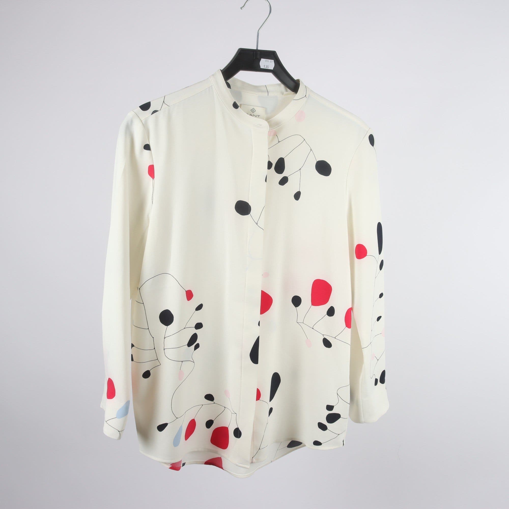 Blus, Gant, vit, mönstrad, stl. 38
