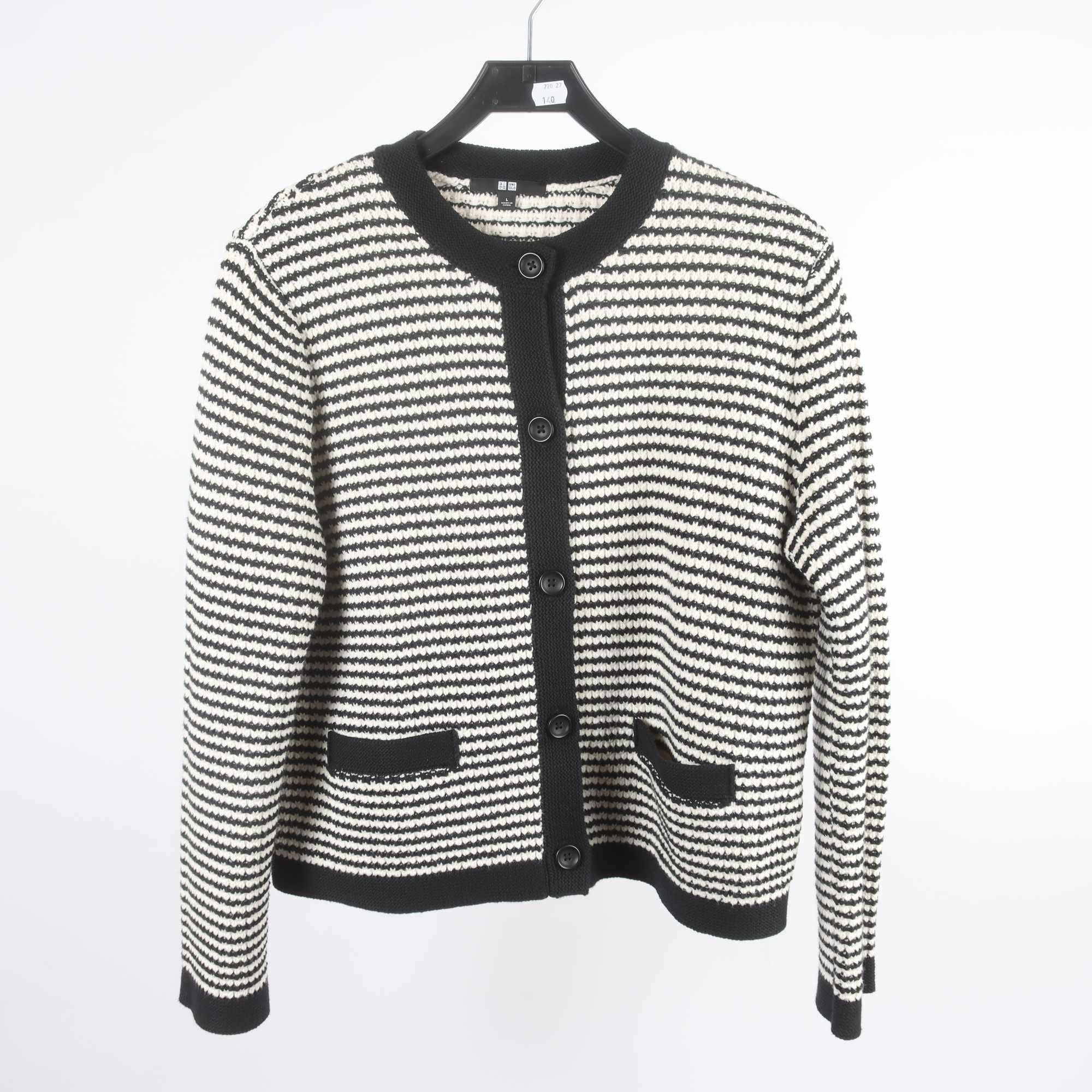 Kofta, Uniqlo, svart, vit, stl. L