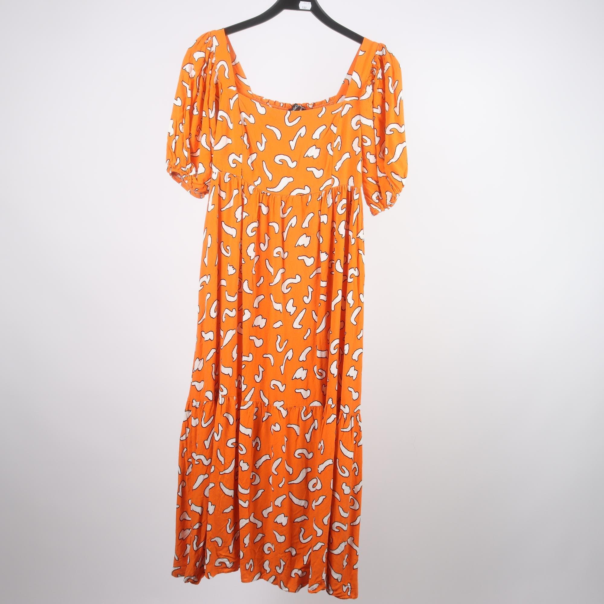 Klänning, Moda Cameo, orange mönstrad, stl. 42