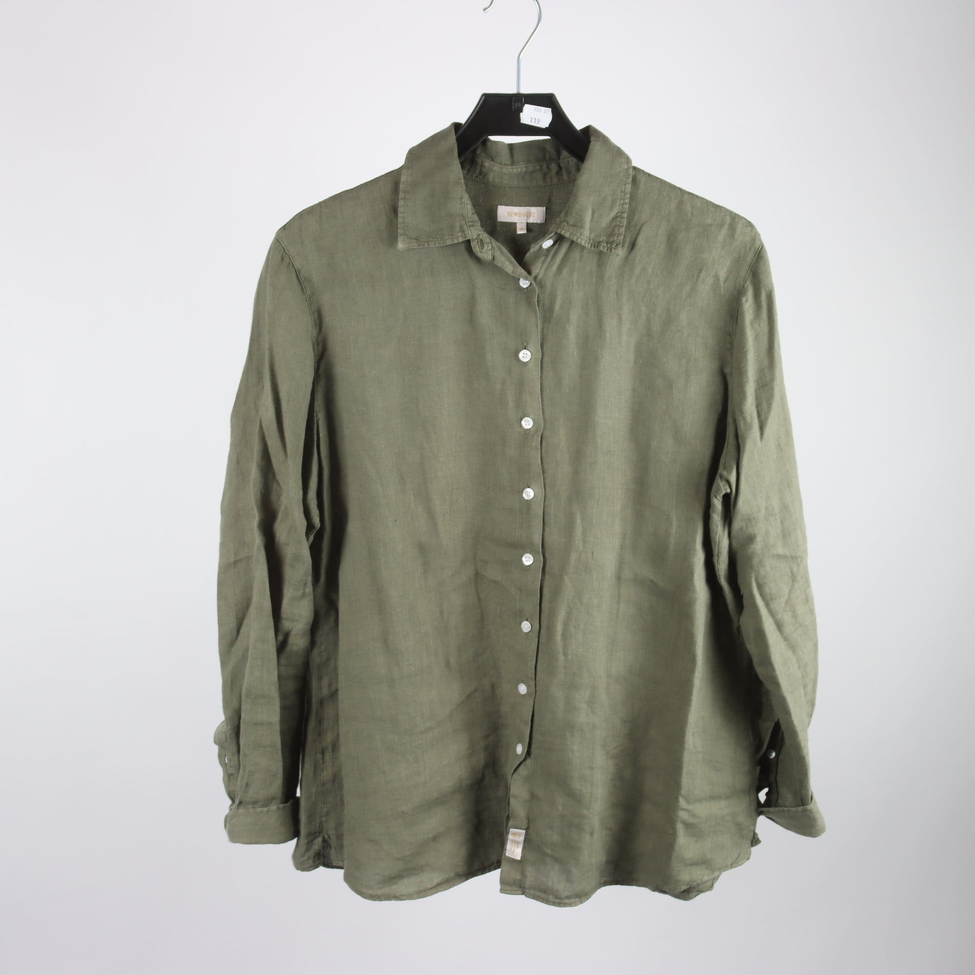 Blus/skjorta, Newhouse, 100% linne, grön, stl. 40