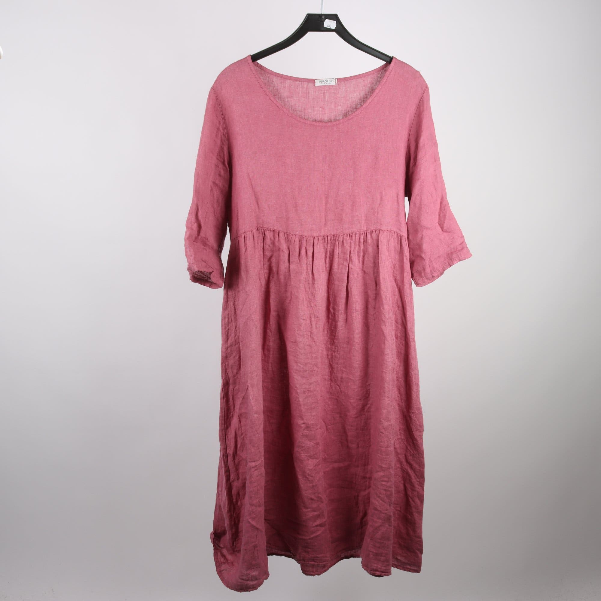 Klänning, Made in Italy, gammelrosa, 100% linne, stl ca. M/L