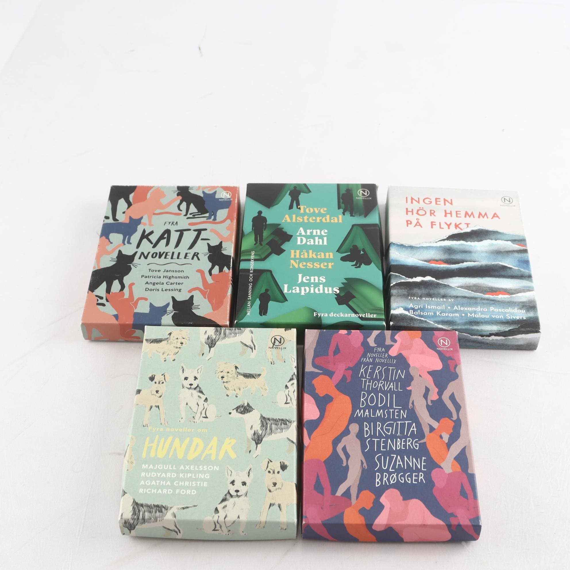 Novellix, paket med 5 novellboxar, 4 böcker i varje box
