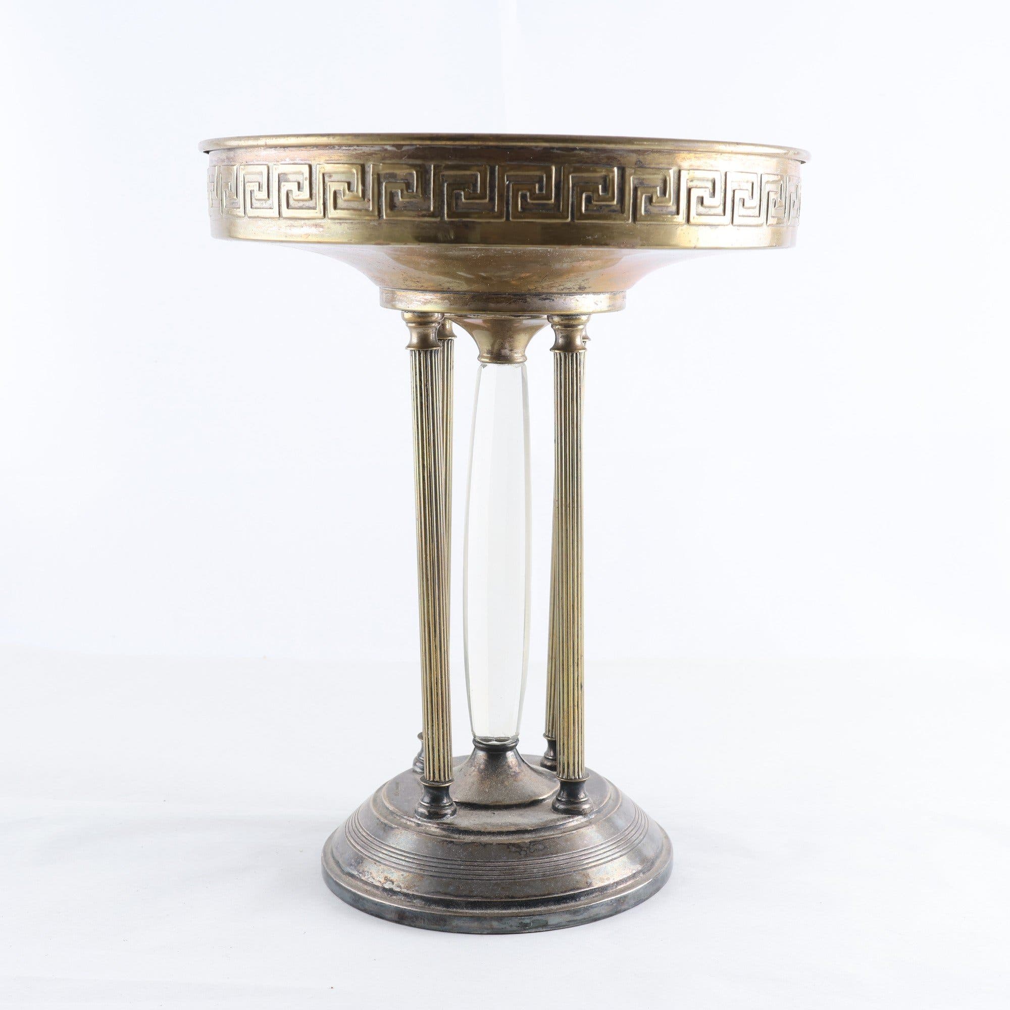 Uppstasskål, nysilver, mässing, & glas, C.G Kallberg, Art deco.