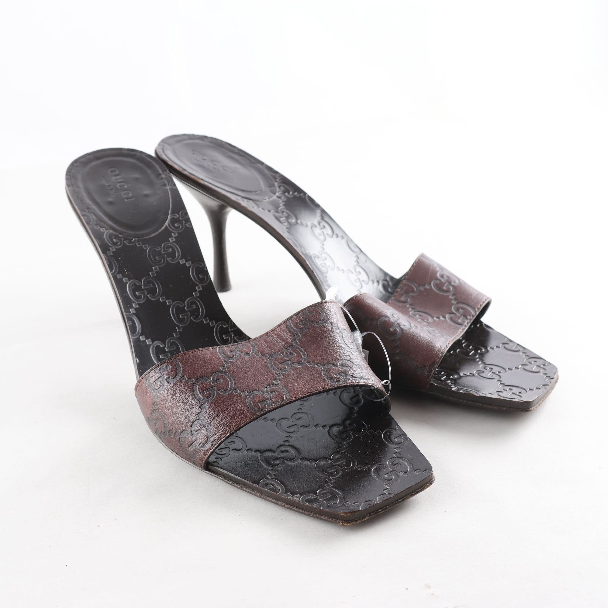 Sandaletter, Gucci, brun, skinn, stl. 39½ C
