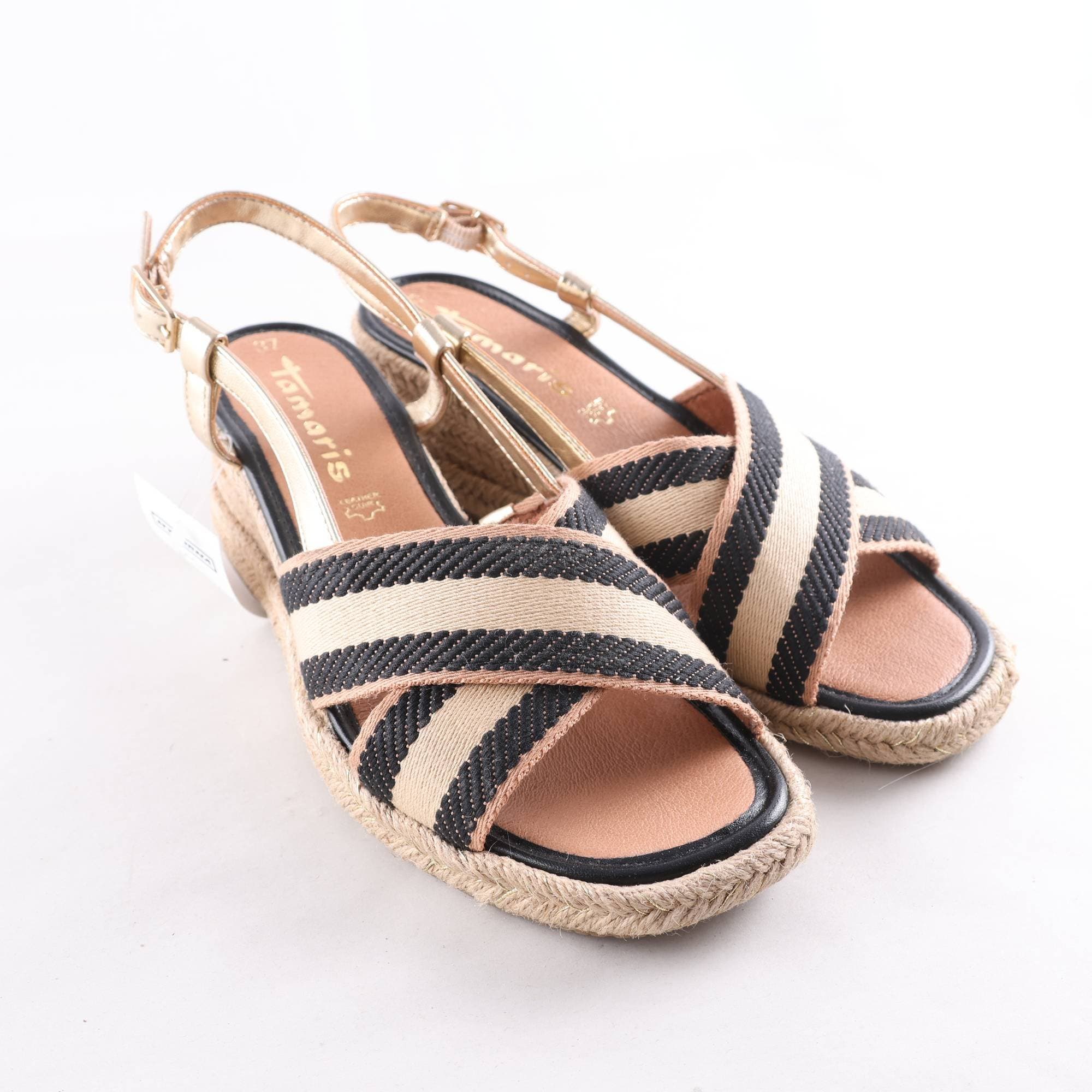 Espadrillos, Tamaris, beige, svart, stl. 37