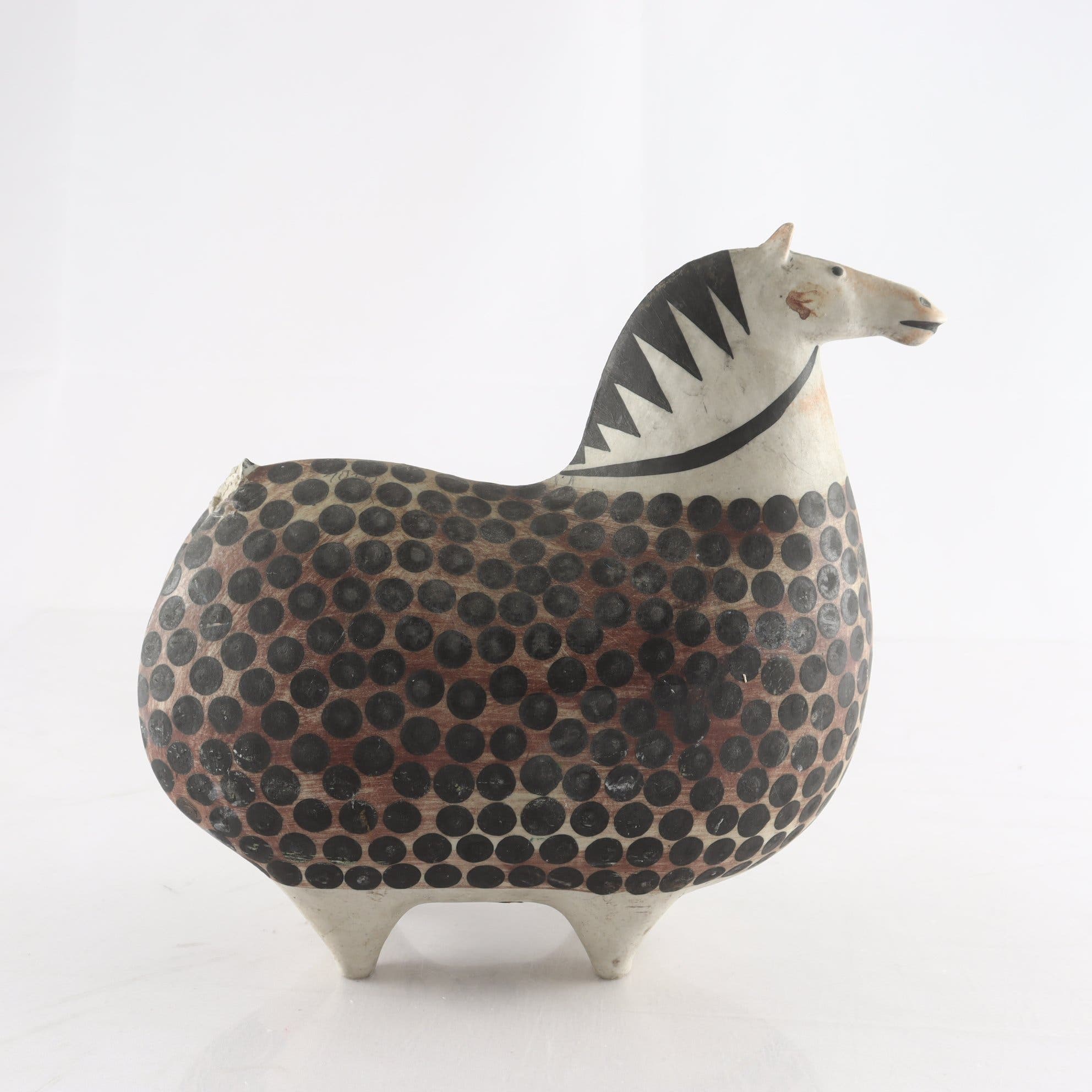 Figurin, Keramik, ”springare häst”,Stig Lindberg, Gustavsberg. Samfraktas ej.