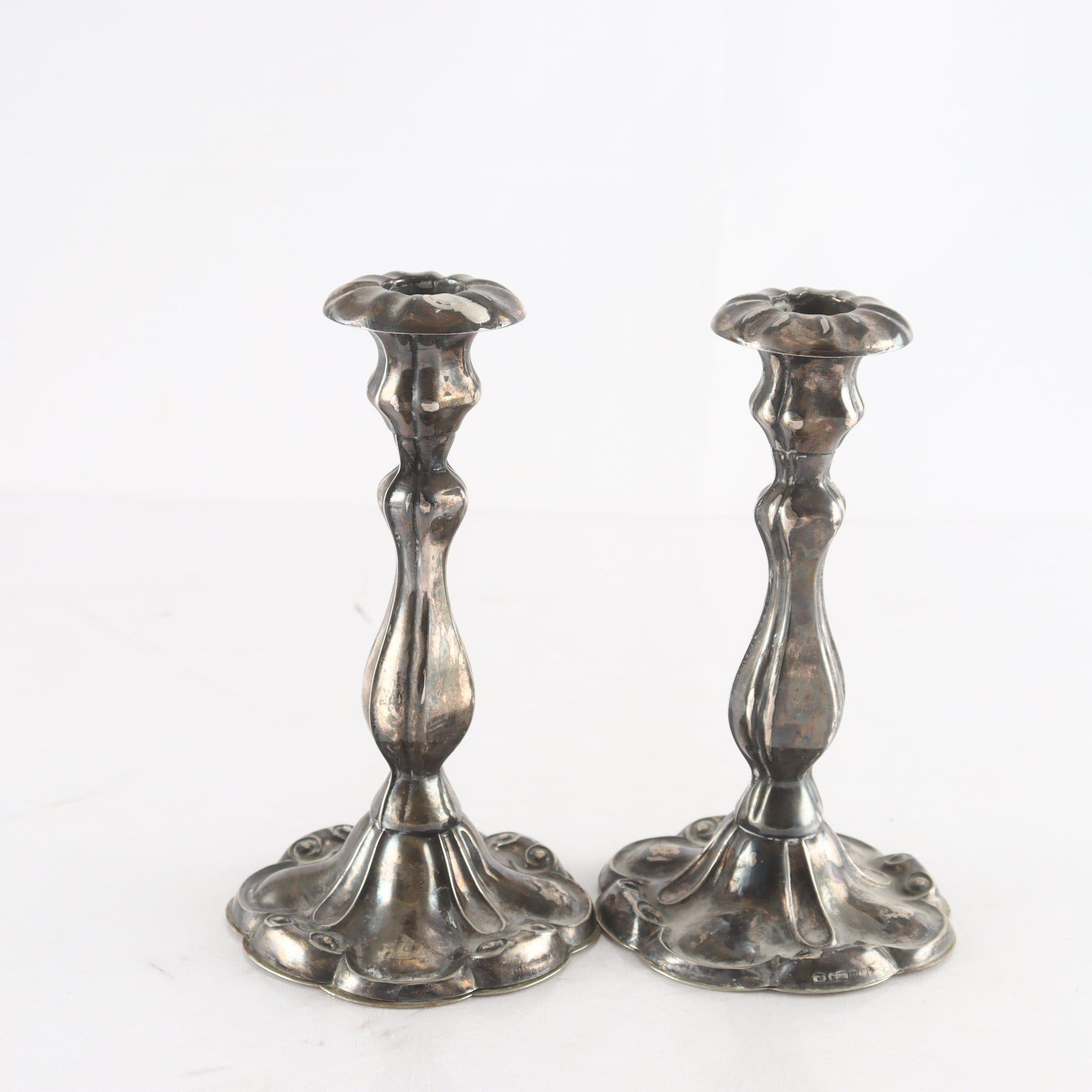 Ljusstakar, silver, kontrollstämplad, Carl Nyström, 1850