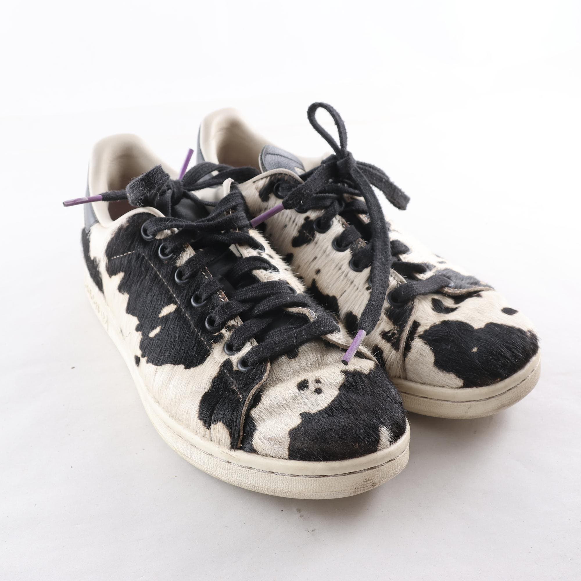 Sneakers, Adidas, Stan Smith, vit, svart, håriga, stl. 38 1/3.