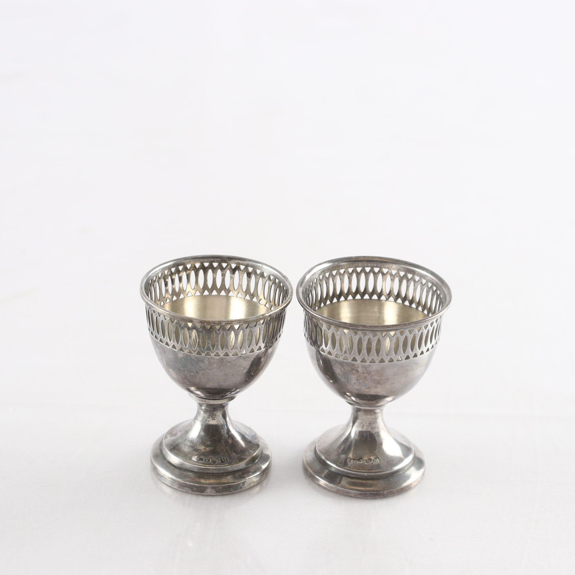 Äggkoppar, silver, 2 st