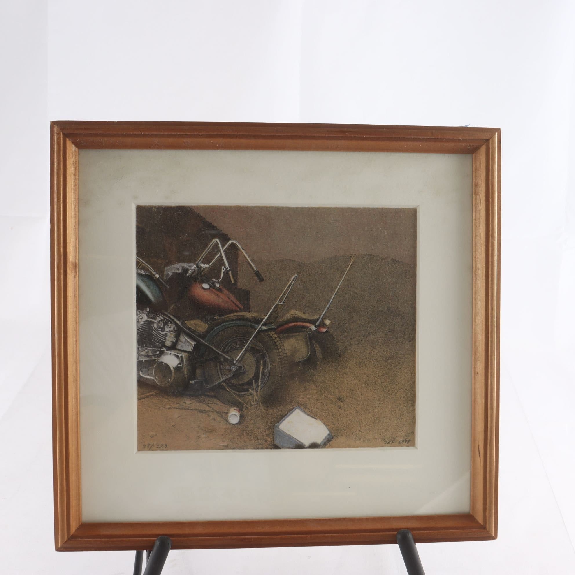 Färglitografi, Motorcykel, John-Erik Franzén. Samfraktas ej.