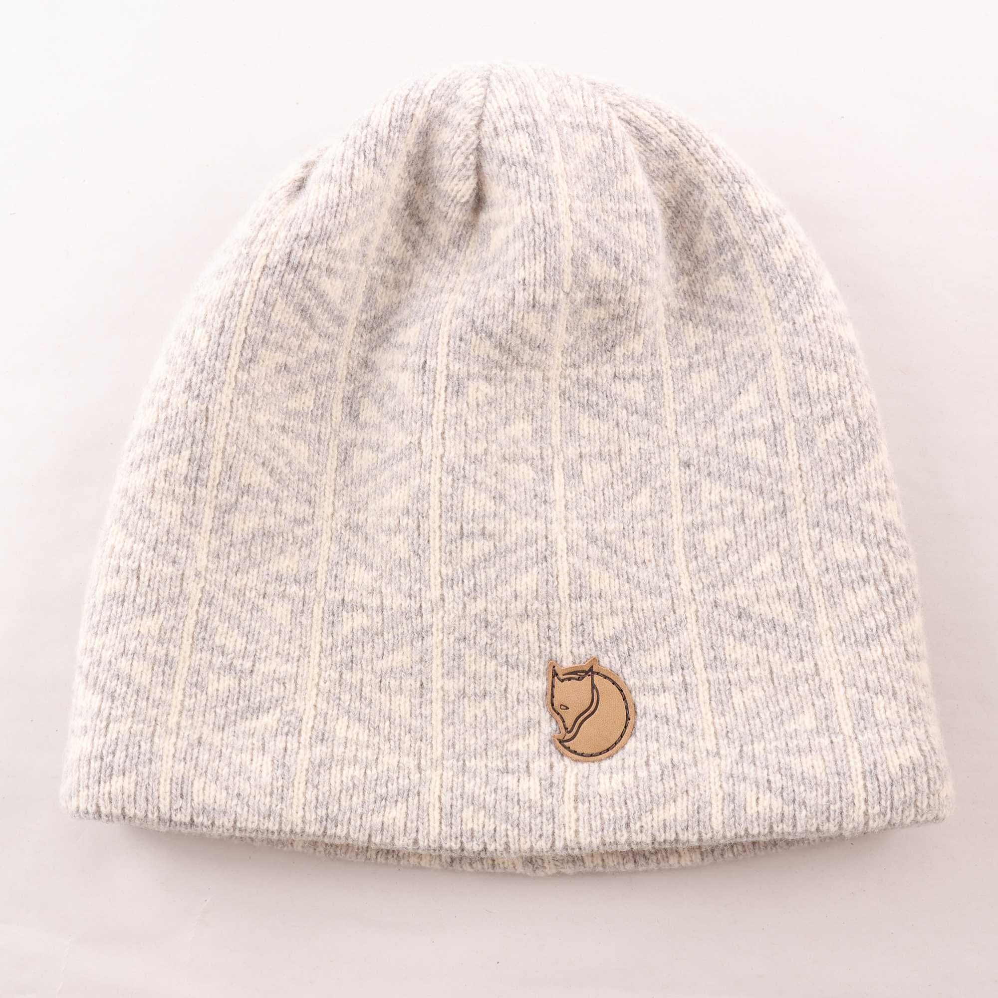 Mössa, Fjällräven, vit, grå, ull, stl. one size.