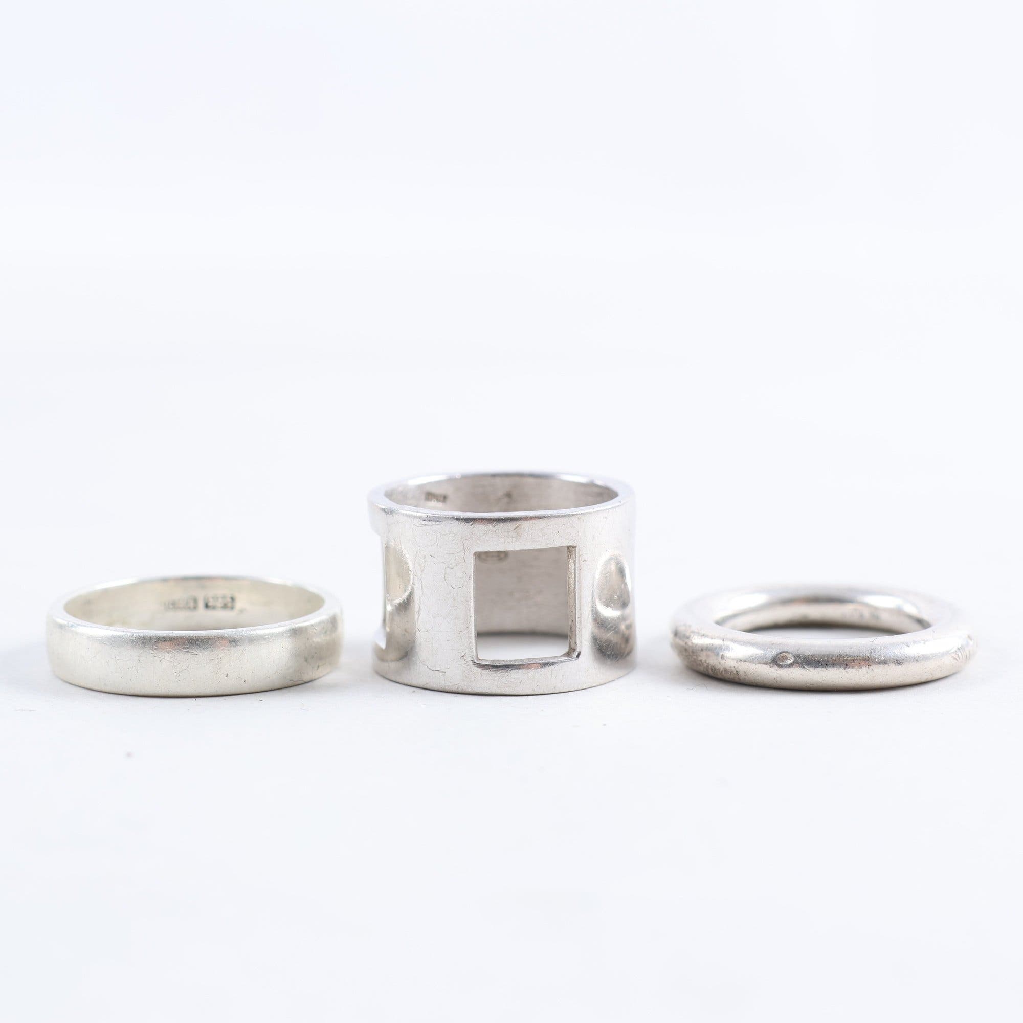 Ringar, silver, moderna, vikt: 20.5g