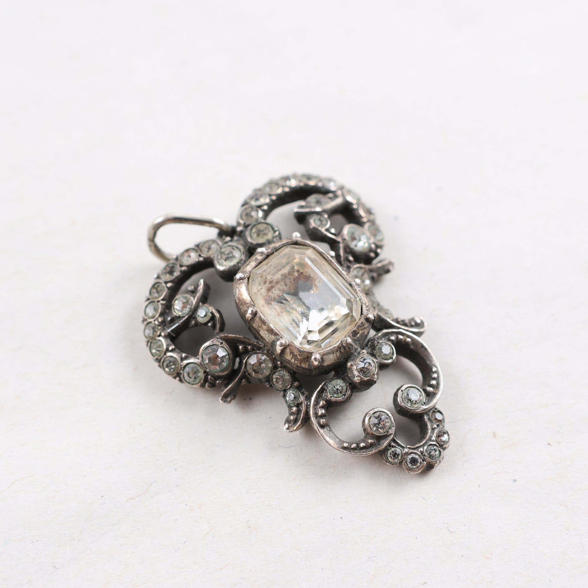 Hänge, silver 925, stenar, vintage, brv: 8.1g