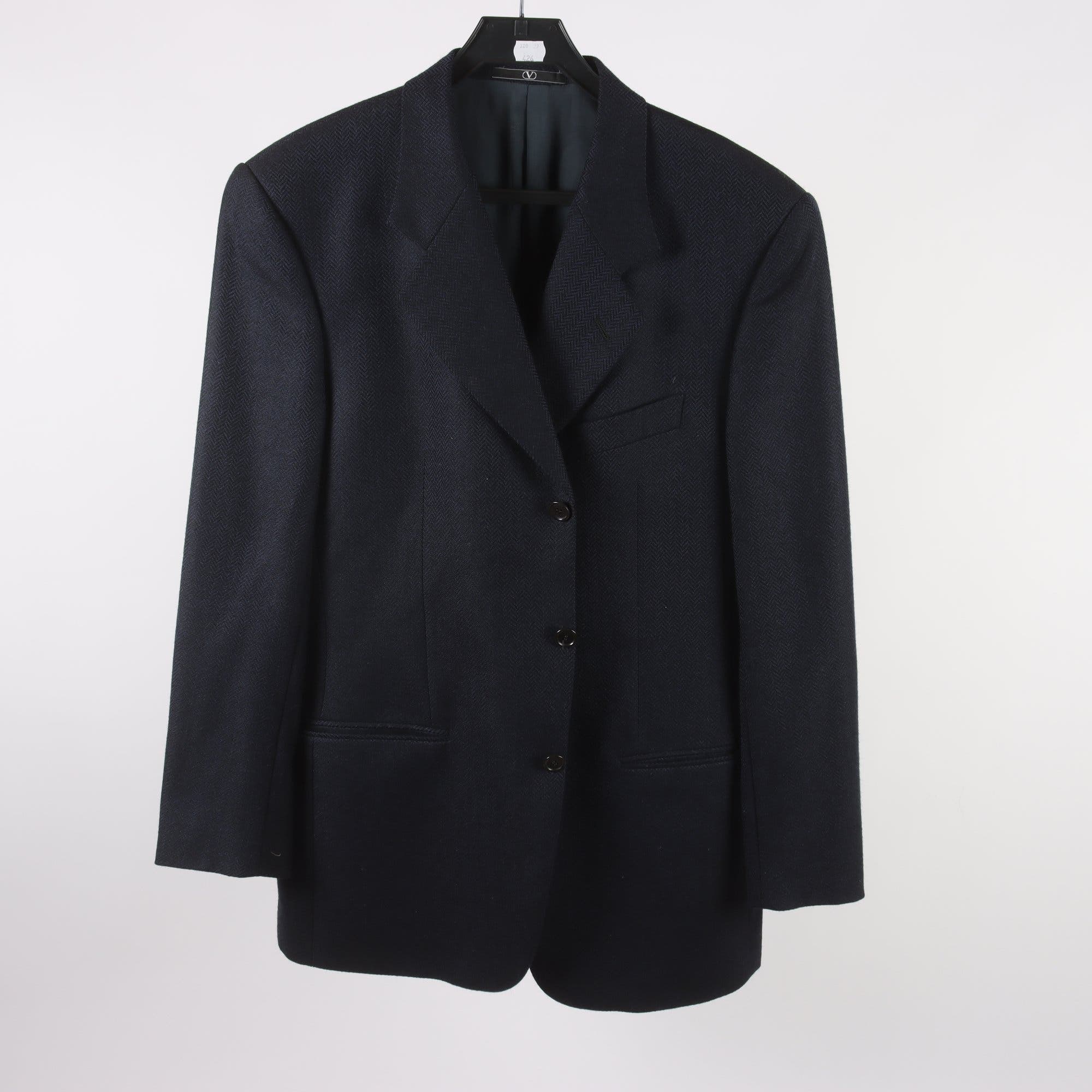 Kavaj, Valentino, blå, ull, cashmere, stl. 48.
