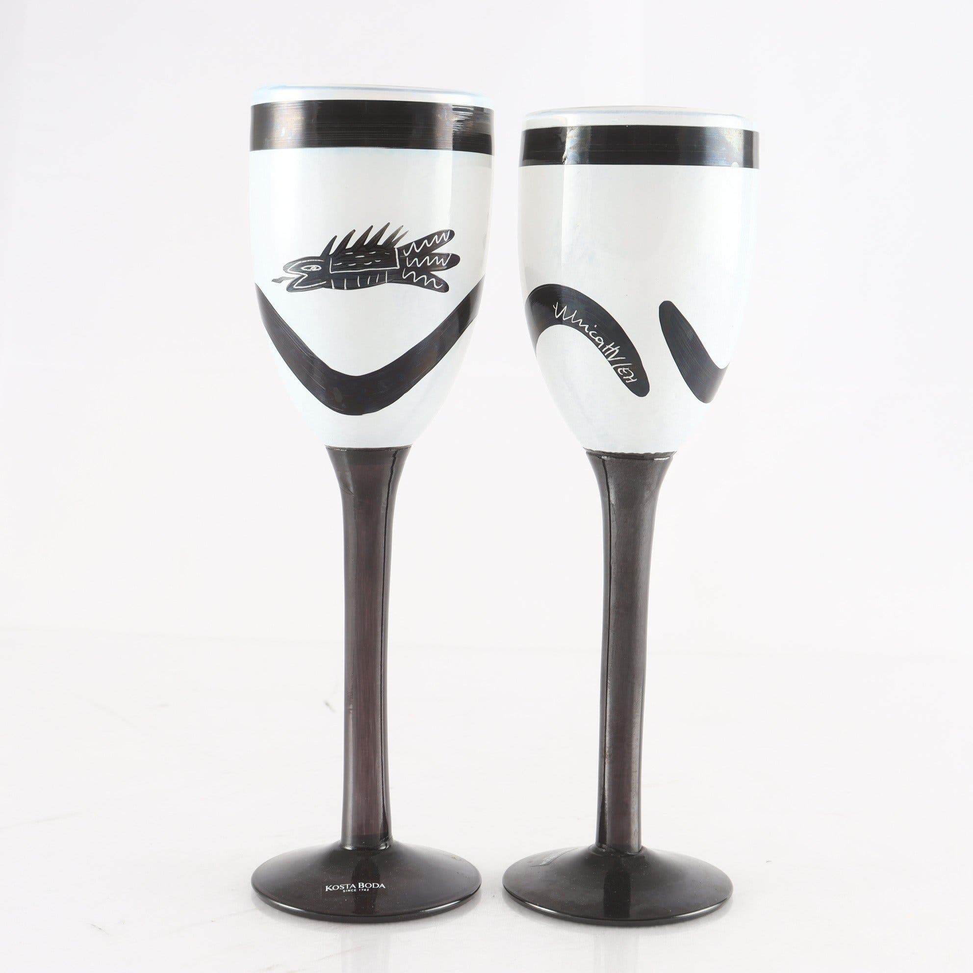 Pokal, ”Caramba”, Ulrica Hydman Vallien, Kosta Boda, 2 st. Samfraktas ej.