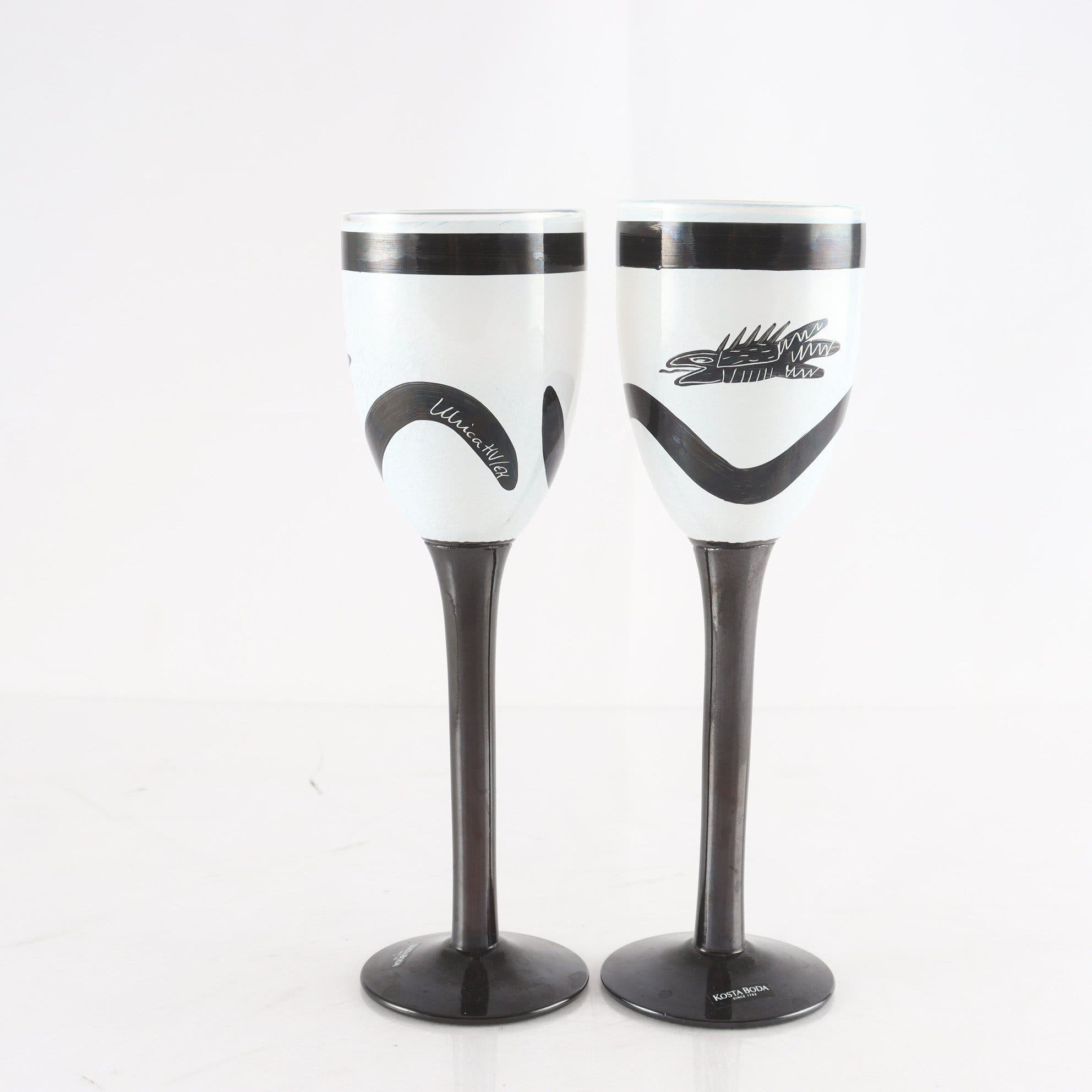 Pokal, ”Caramba”, Ulrica Hydman Vallien, Kosta Boda, 2 st. Samfraktas ej.