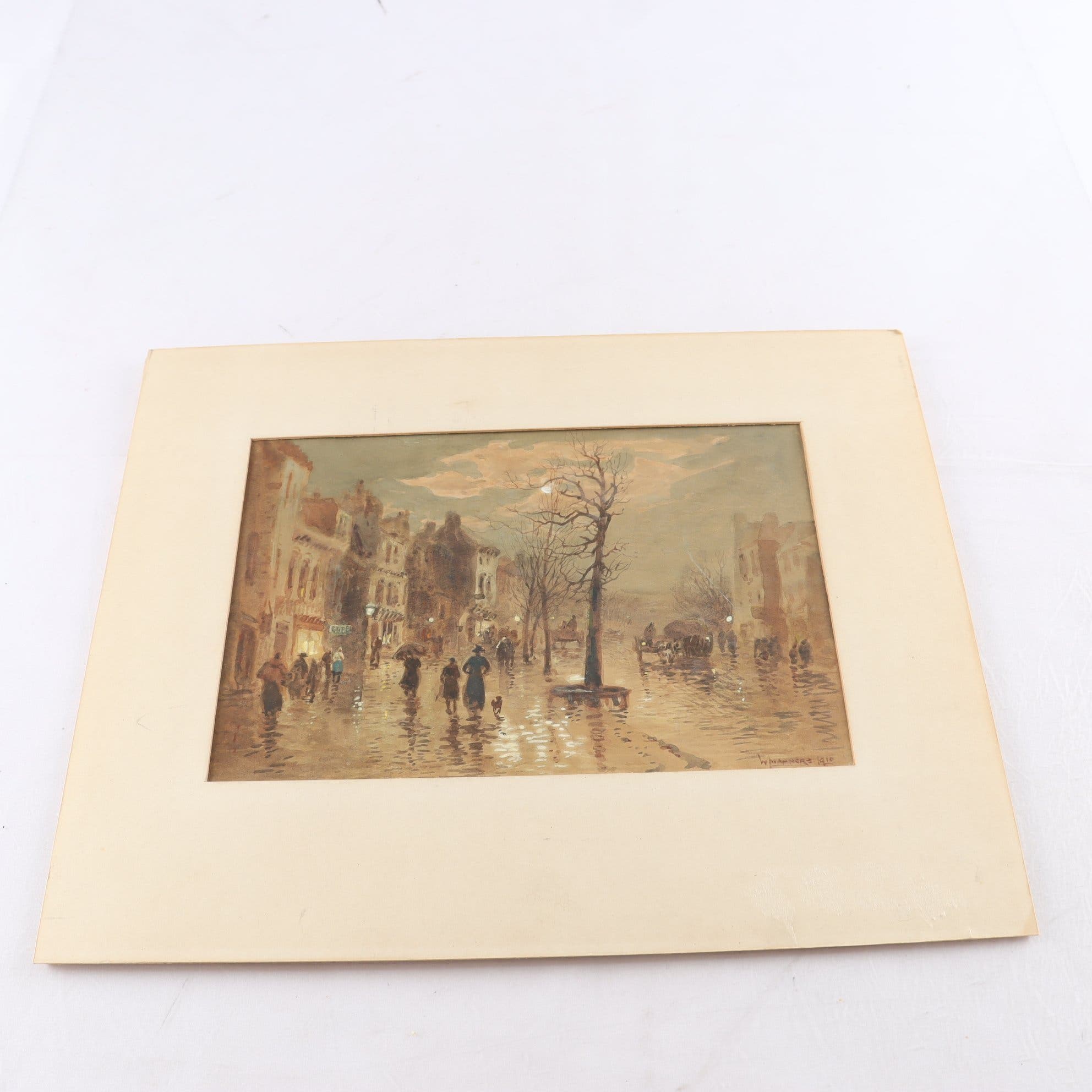 Akvarell på papper, William Manners, (1860-1930), 1910