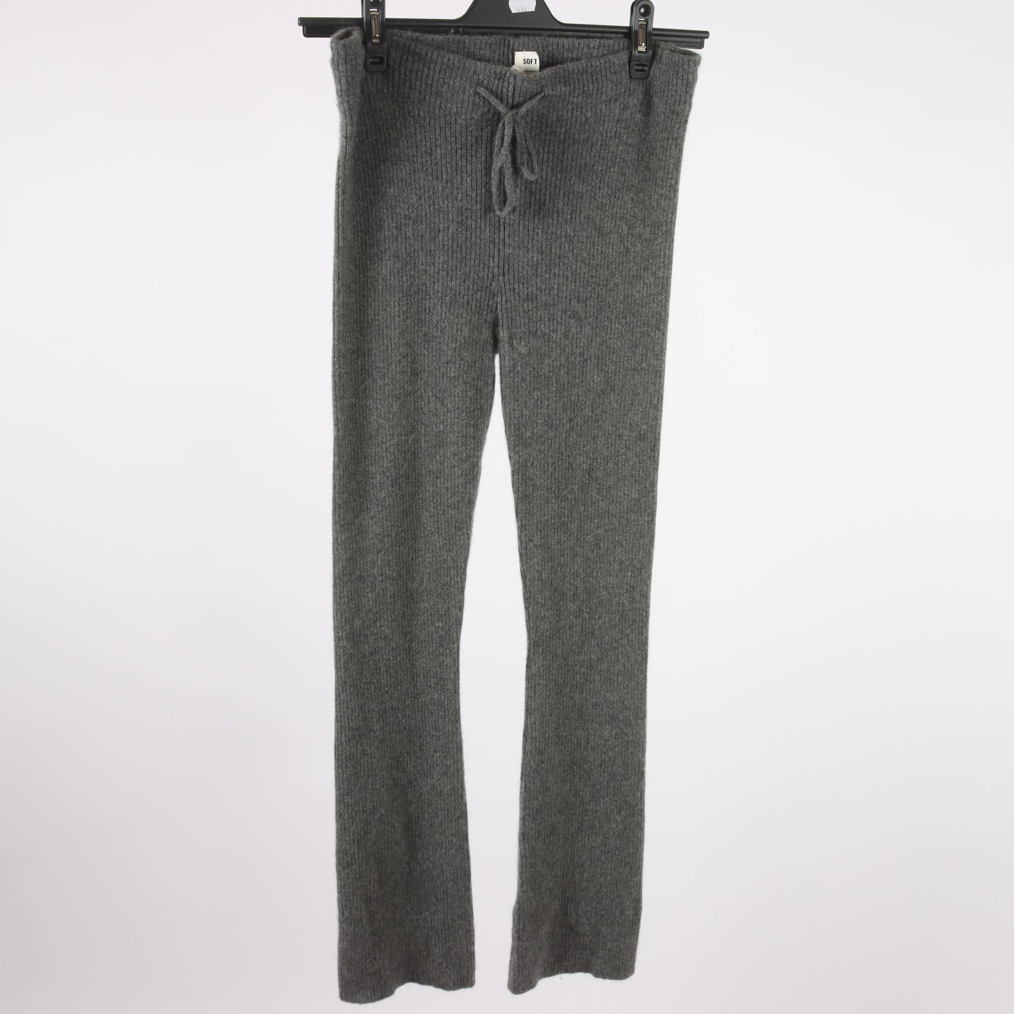 Stickade byxor, Soft Goat, grå, 100% cashmere, stl. L.