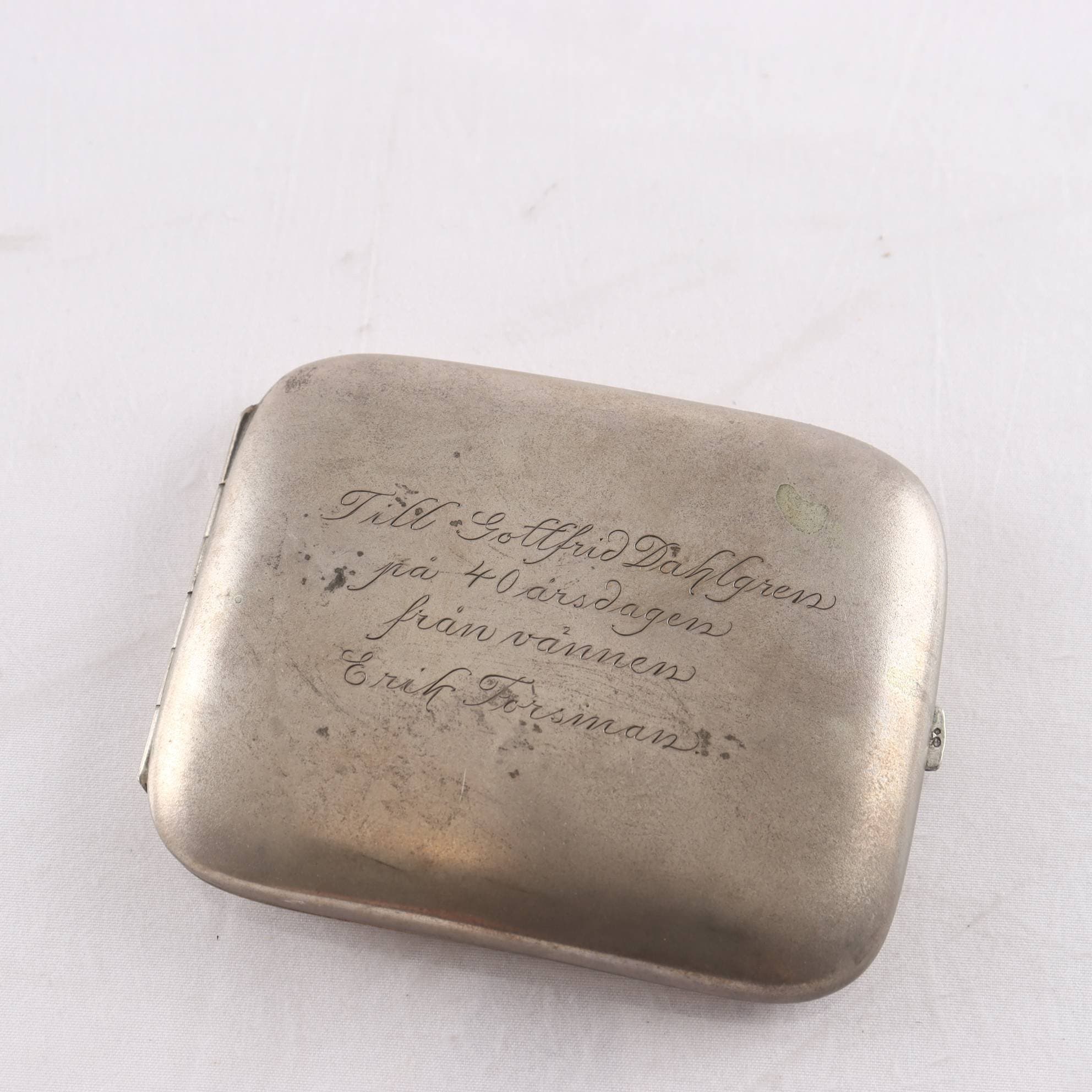 Cigarettetui, silver, kontrollstämplad, 1900-tal