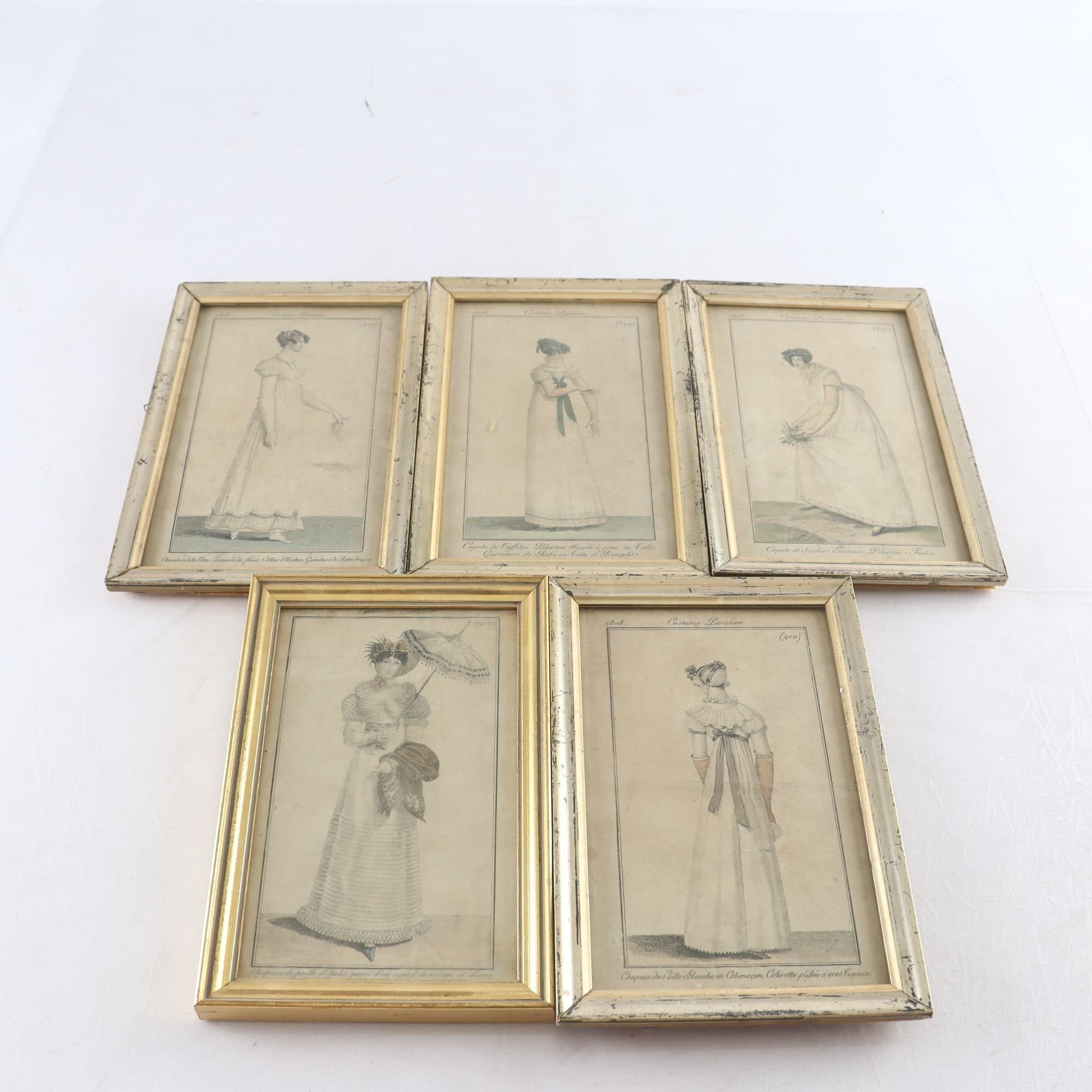 Tryck, Costume Parisien, Journal des Dames et des Modes, 5 st. Samfraktas ej.
