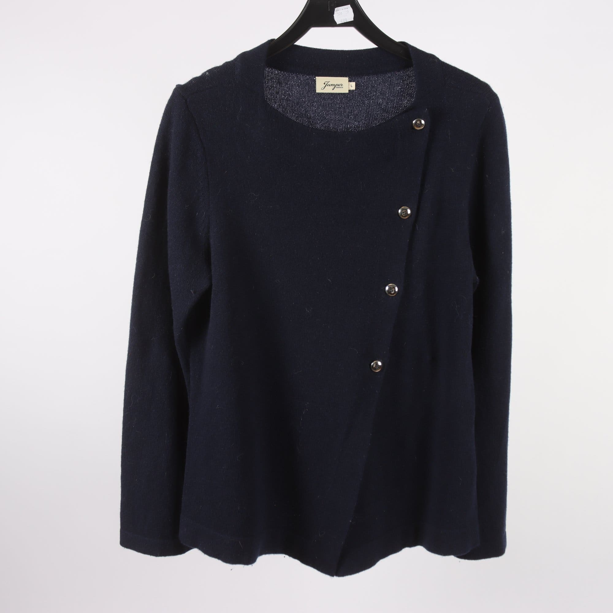 Kofta, Jumperfabriken, blå, 100% lammull, stl. L.