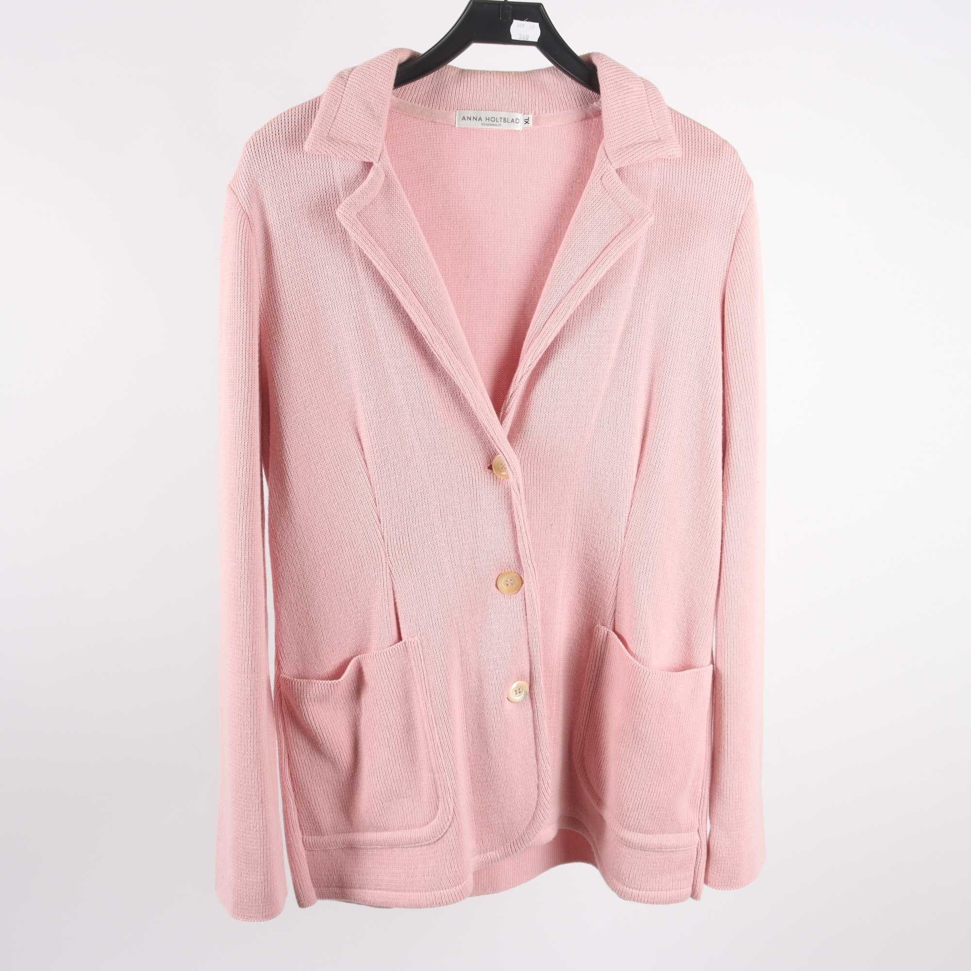 Kofta, Anna Holtblad, rosa, stickad, stl. XL.