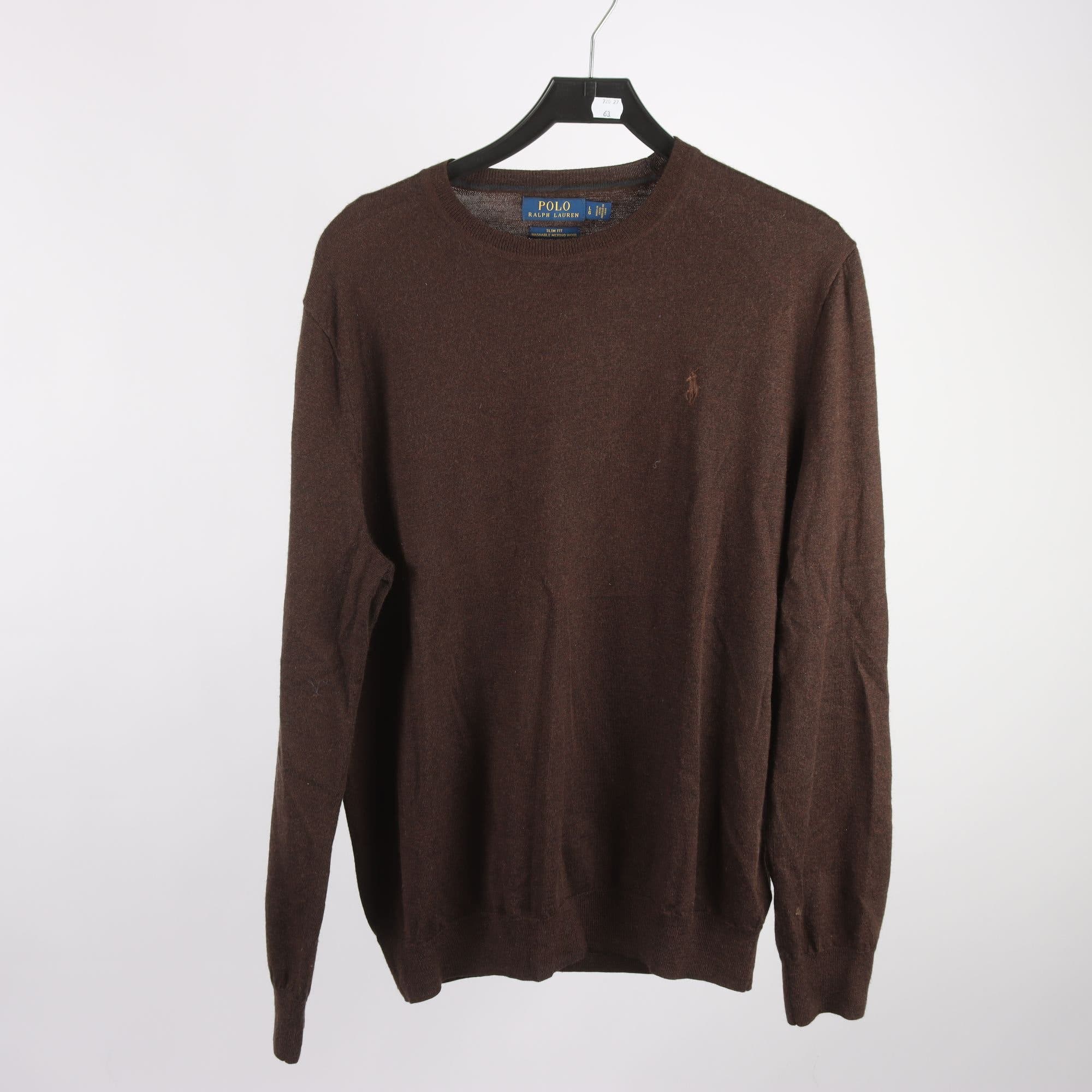 Tröja, Polo Ralph Lauren, brun, 100% merino ull, stl. L
