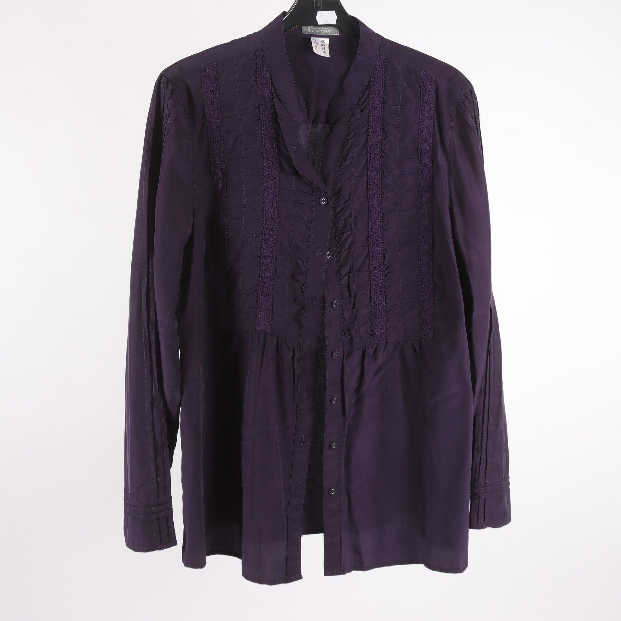 Blus, Peter Hahn, lila, 55% silke, stl. 42.