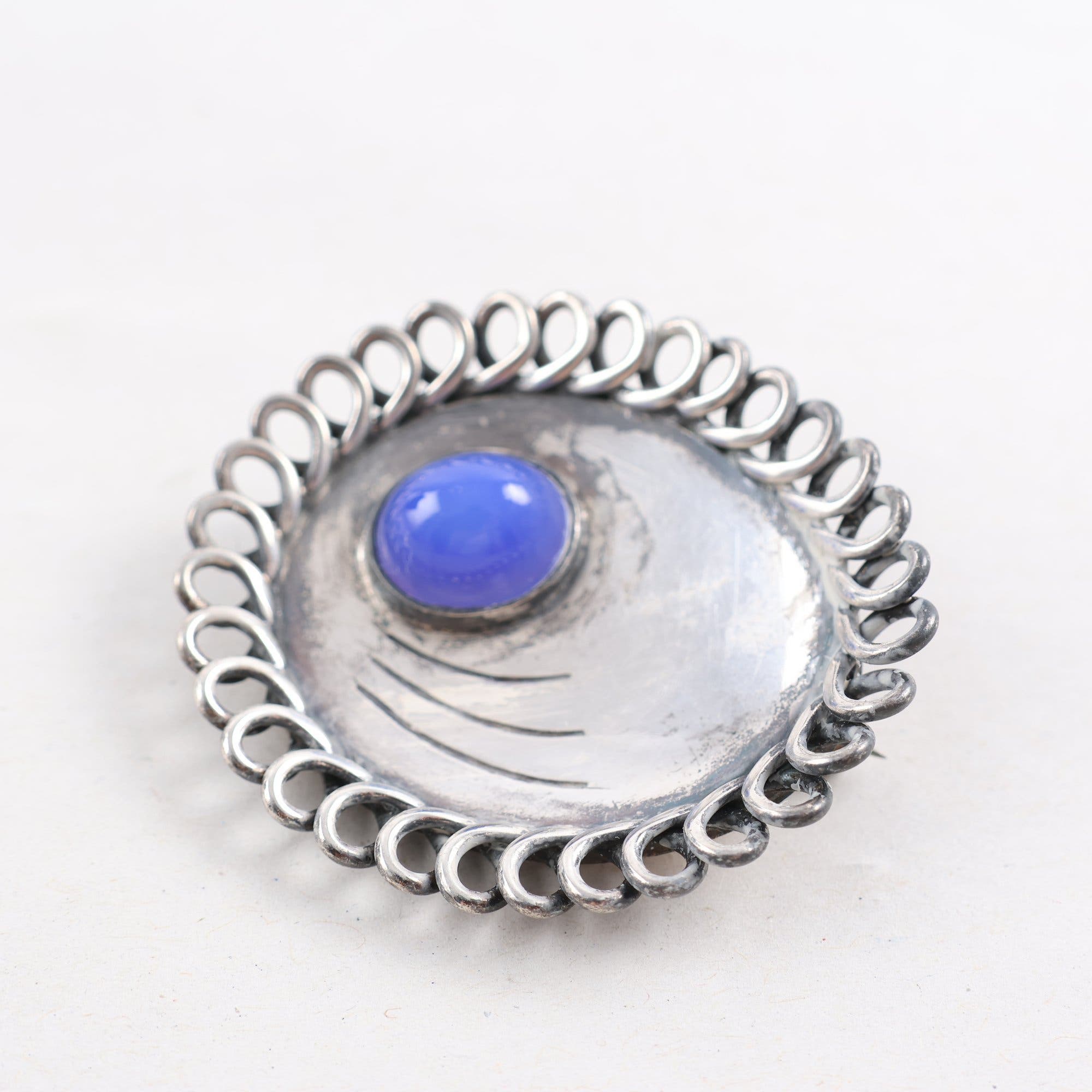 Brosch, Sterling silver, plast, brv: 20g