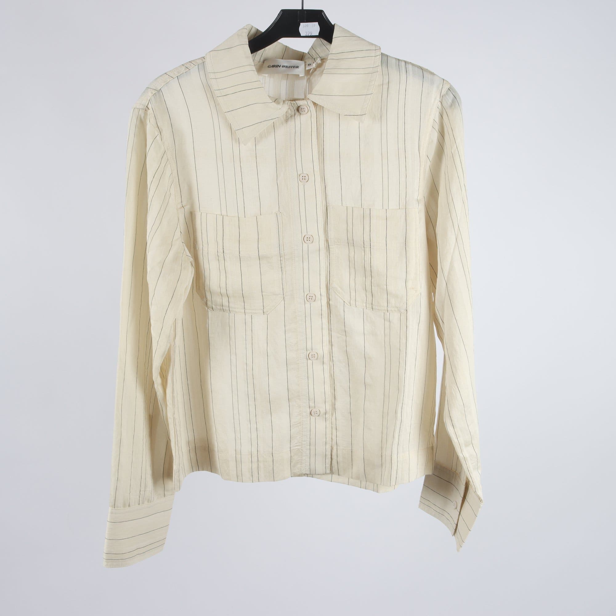 Blus, Carin Wester, beige, randig, stl. 34.