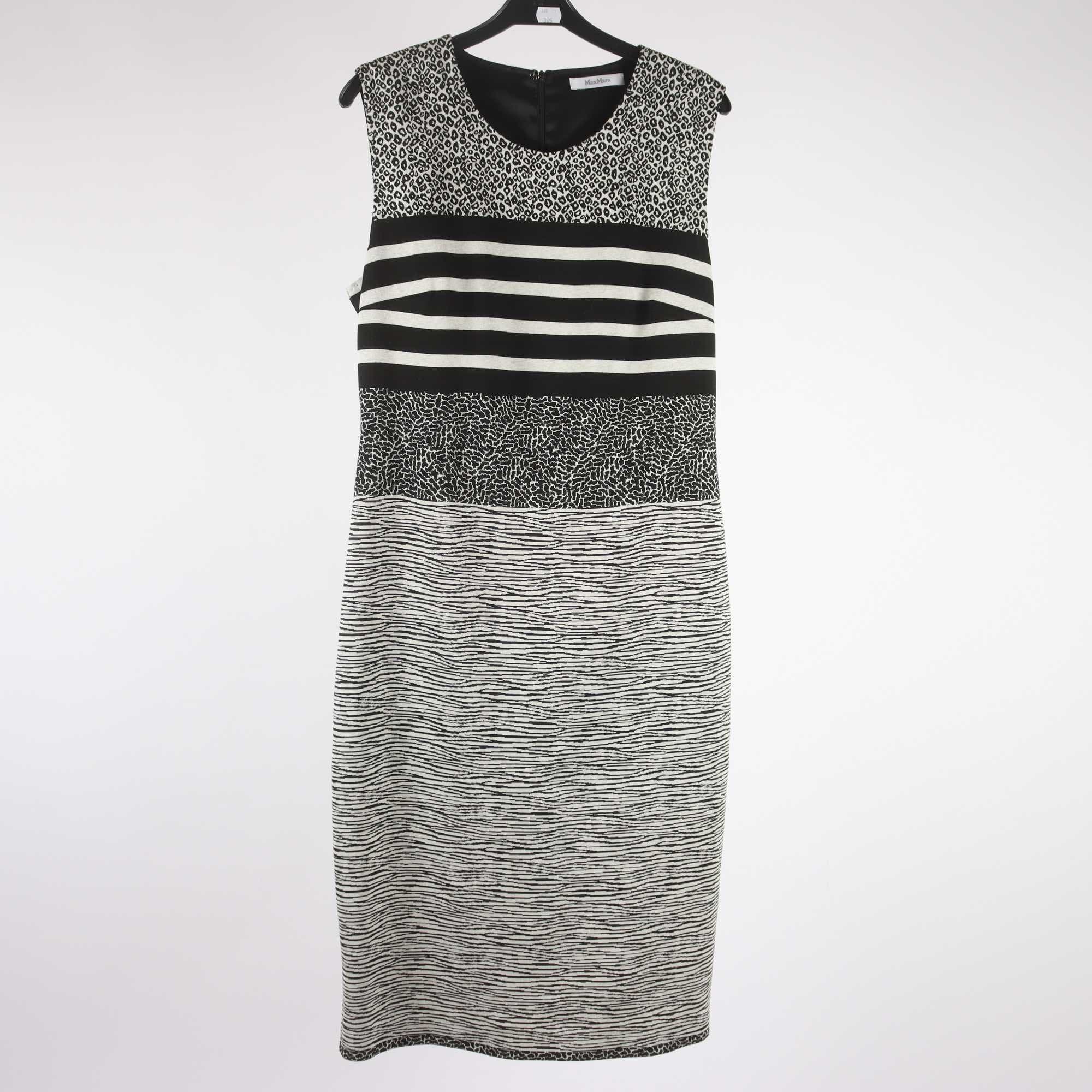 Klänning, MaxMara, svart, vit, stl. 42.