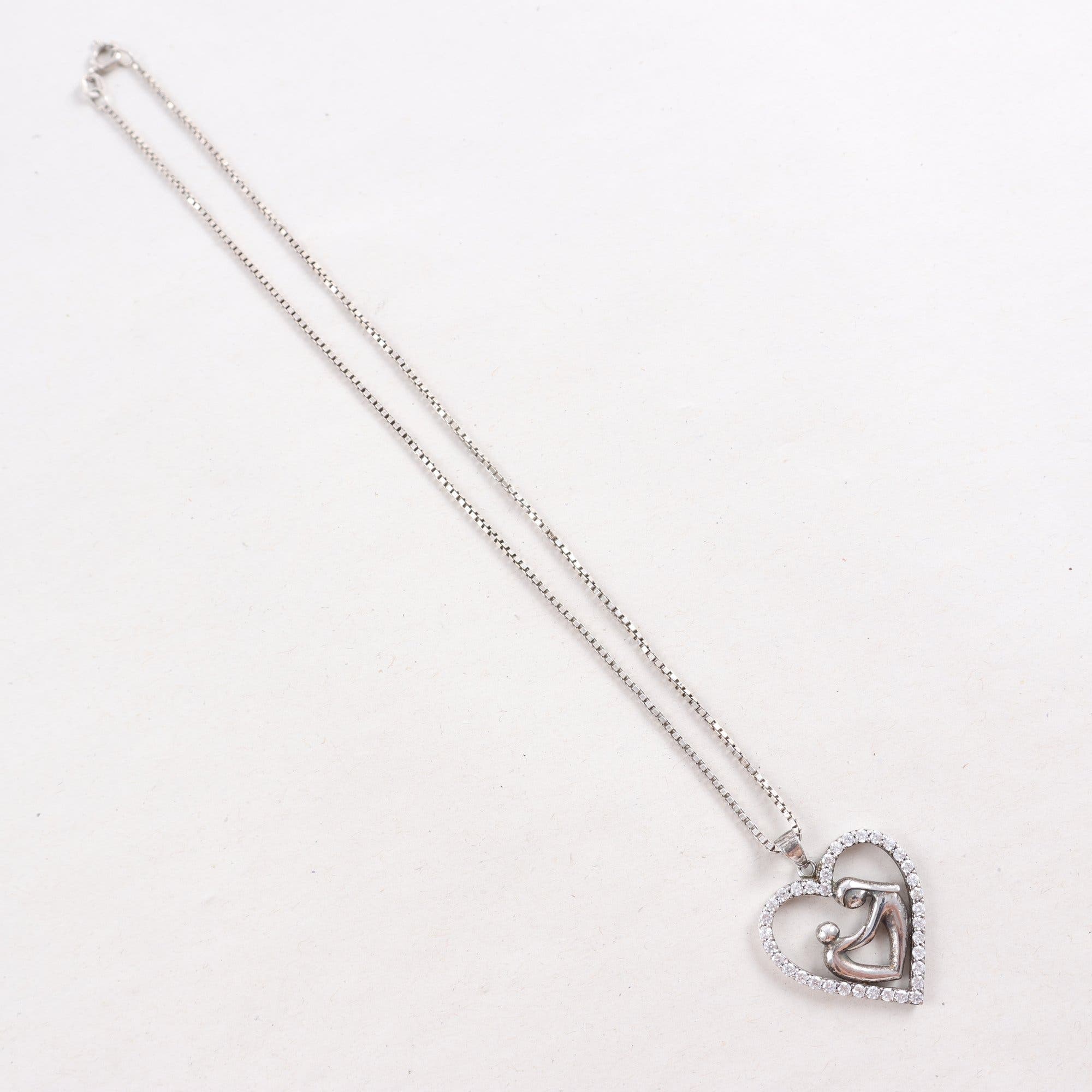 Halsband & hänge, silver, markasiter, brv: 6.6g