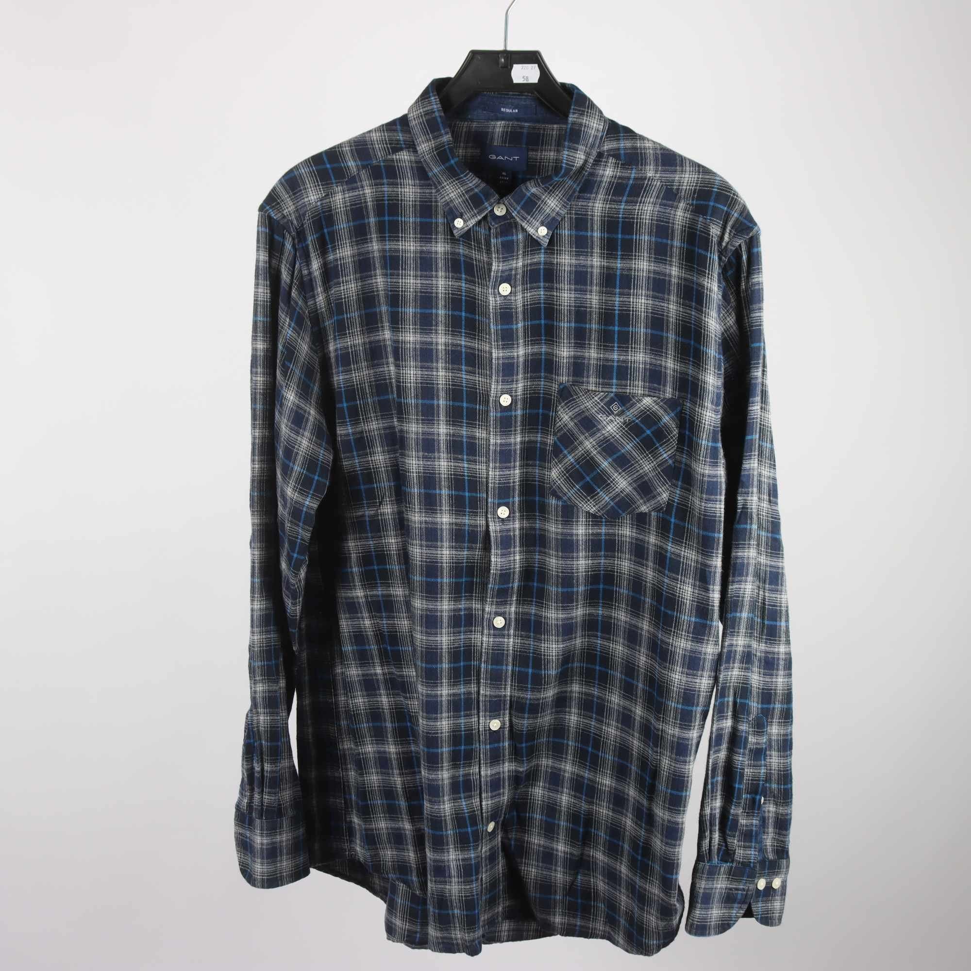 Skjorta, Gant, blå, rutig, stl. XL