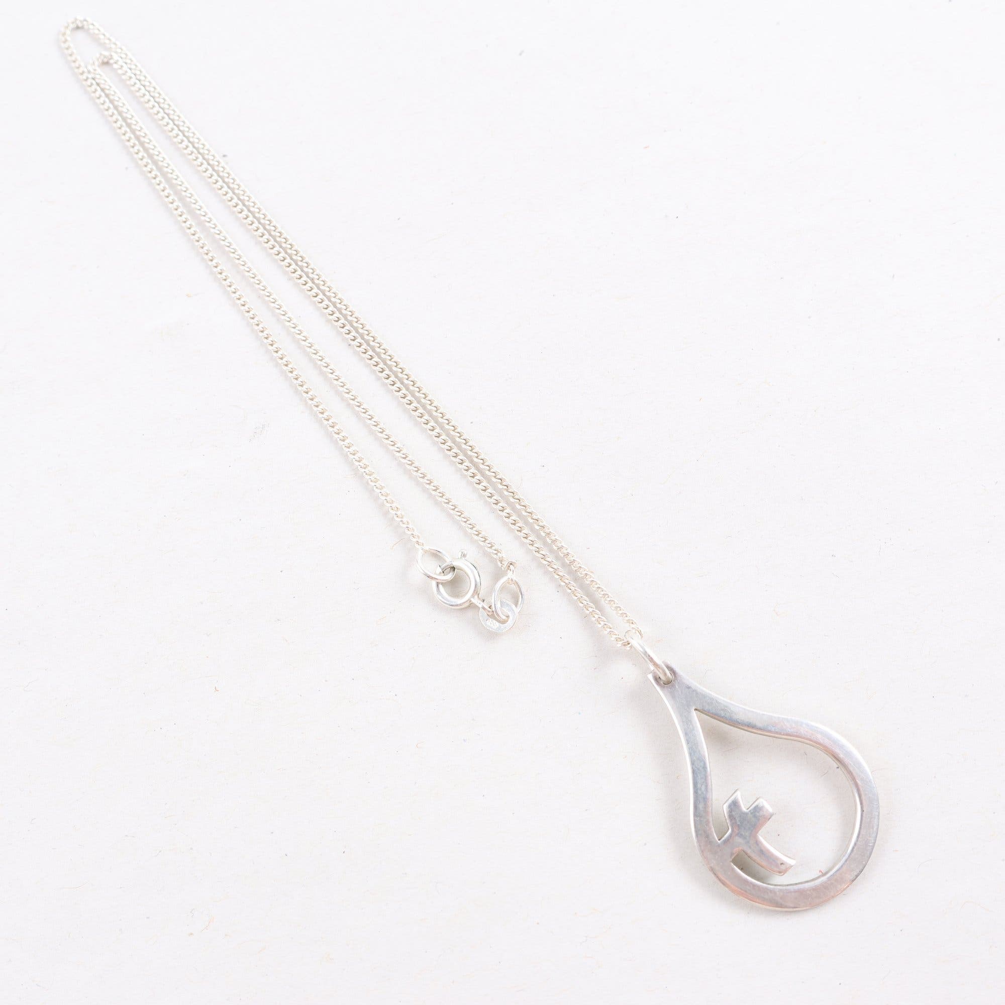 Halsband & hänge, silver, vikt: 5.8g