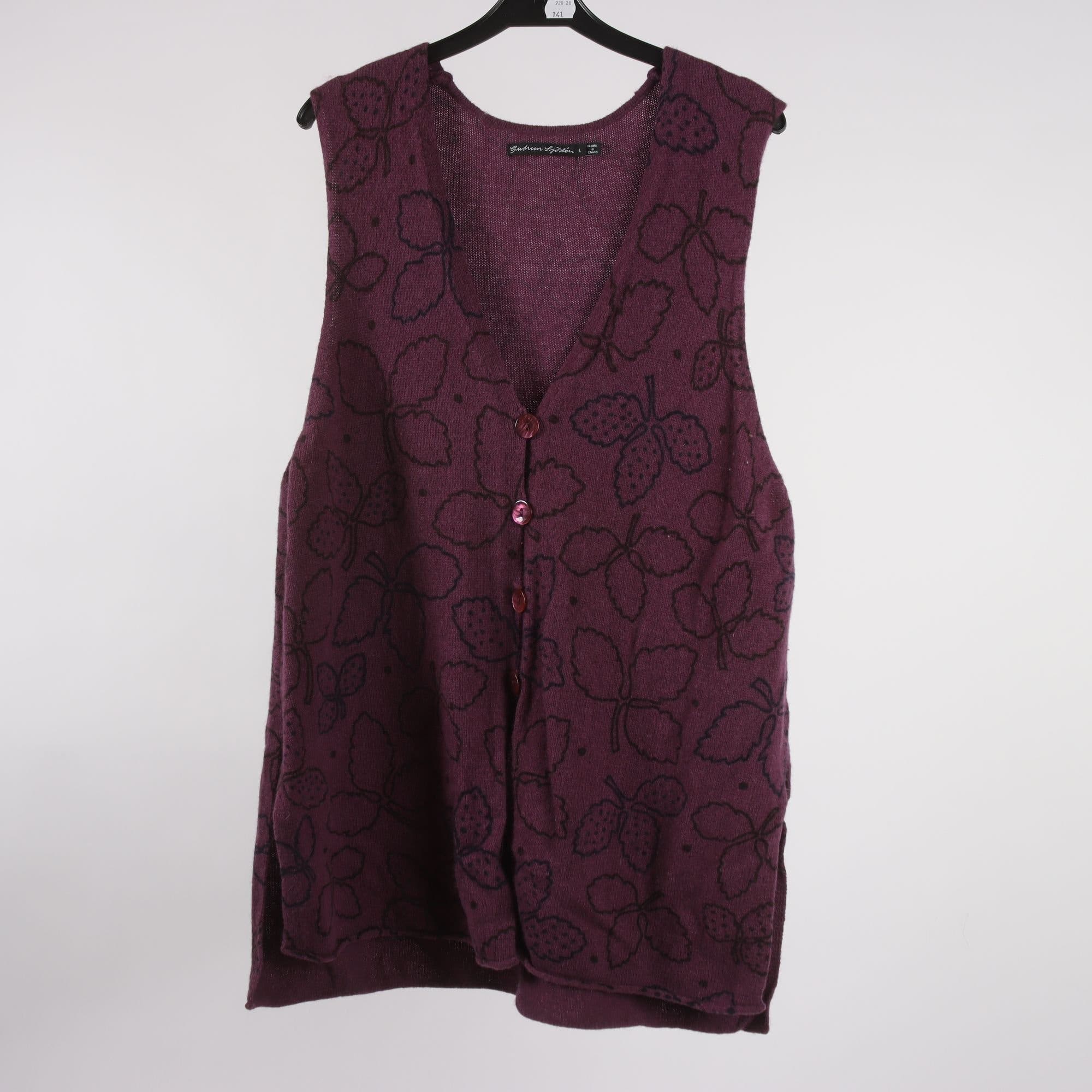 Väst, Gudrun Sjödén, lila, 100% ull, stl. L