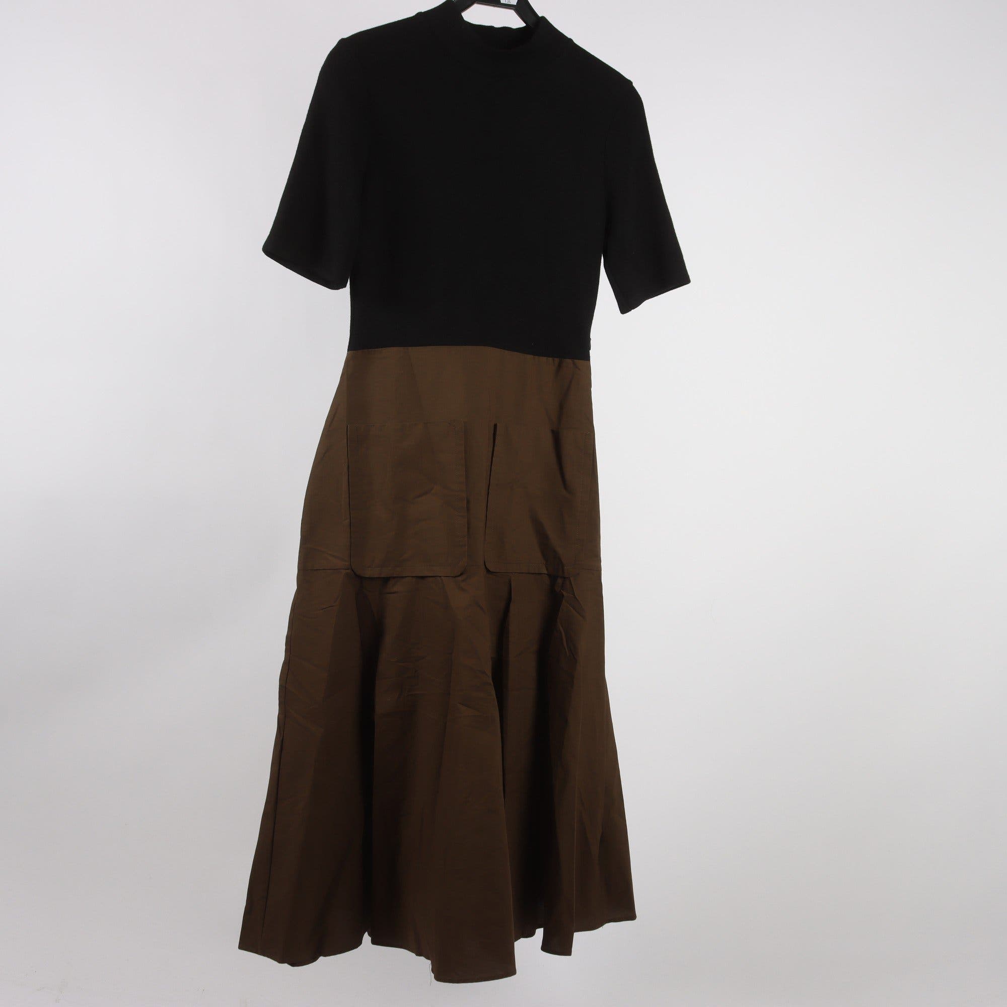 Klänning, Zara, svart, khaki, stl. M