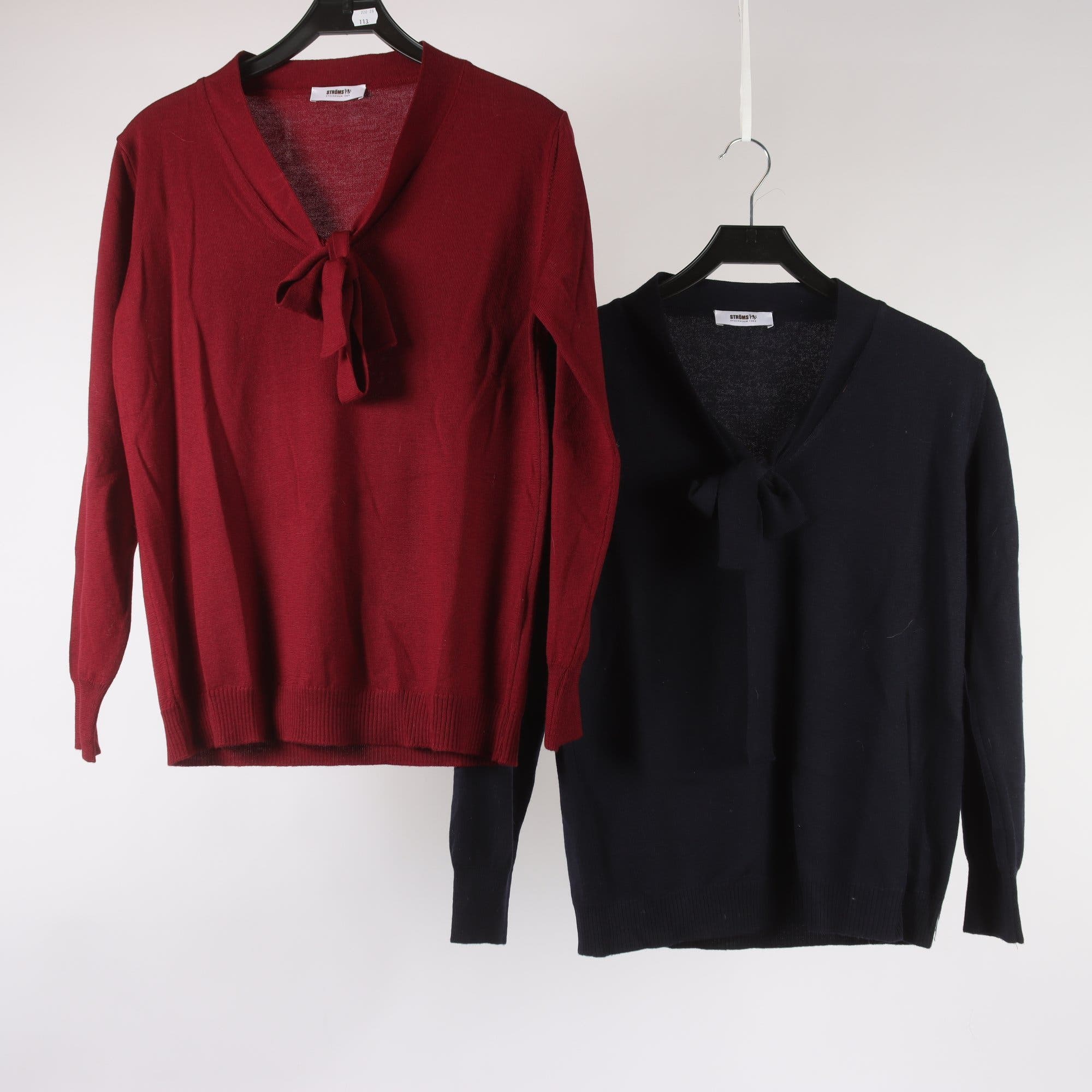 Tröja, 2-pack, Ströms, vinröd, blå, 100% ull, stl. M
