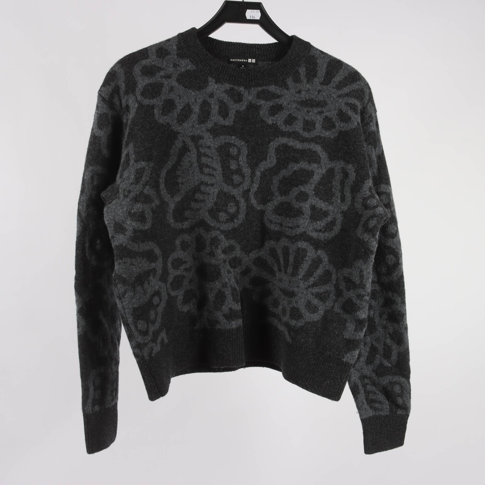 Tröja, Marimekko x Uniqlo, grå, 100% ull, stl. M