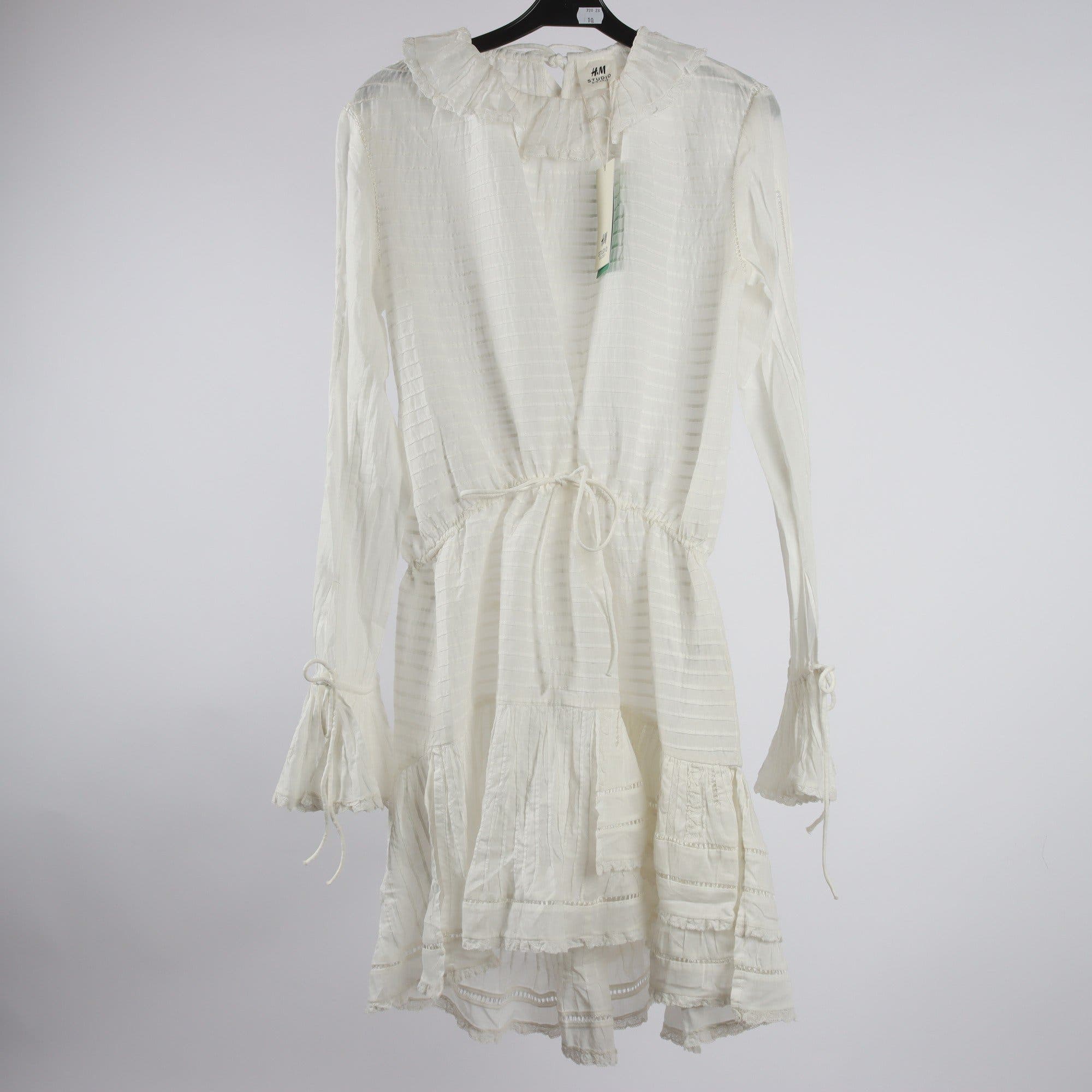 Klänning, H&M Studio, vit, stl. 36