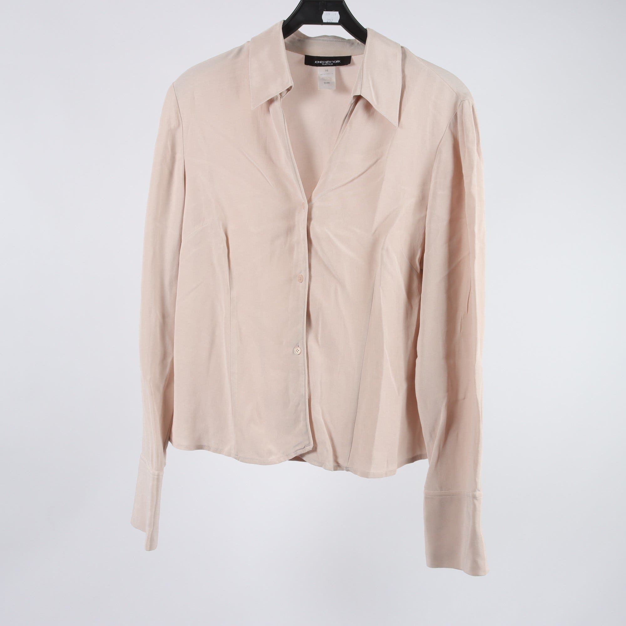 Blus, Jones New York, beige, silke, stl. ca. M.