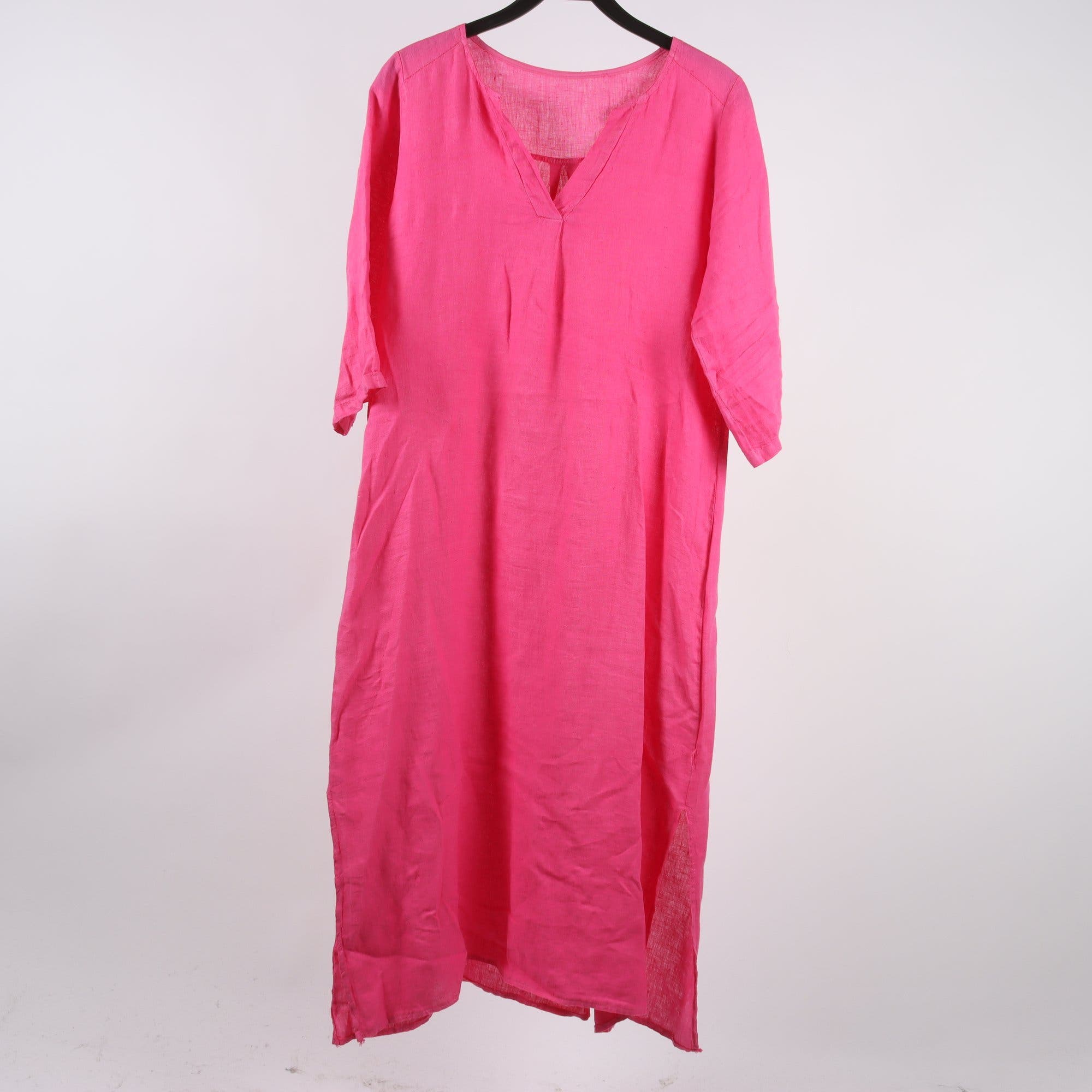 Klänning, Made in Italy, rosa, 100% lin, stl. ca. M.