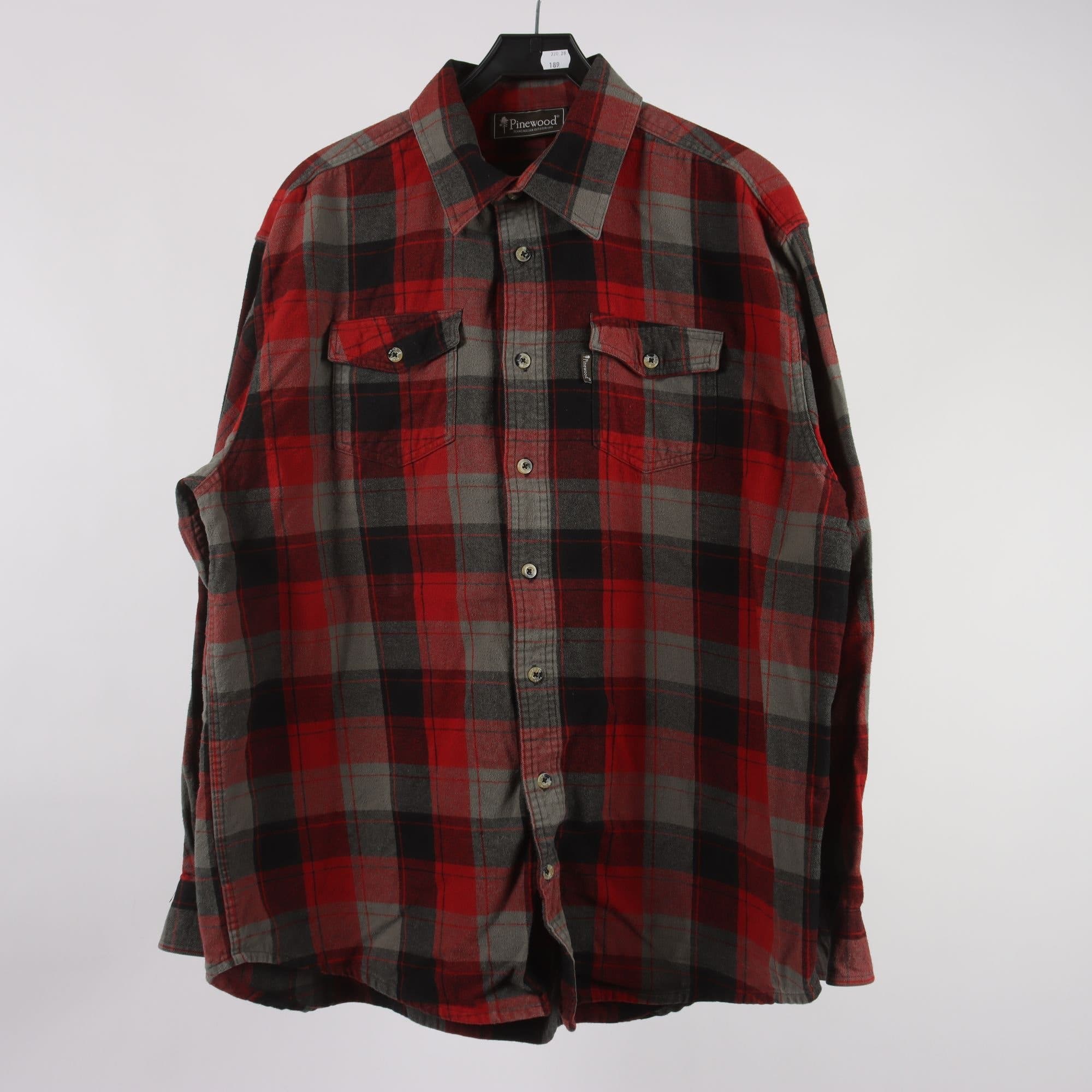 Skjorta, Pinewood, röd, grå, svart, rutig, stl. 3XL