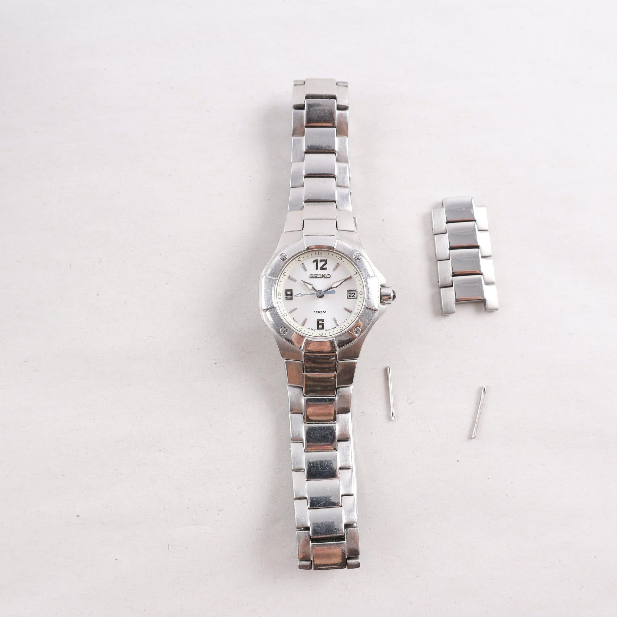 Armbandsur, stål, Seiko, datum, quartz