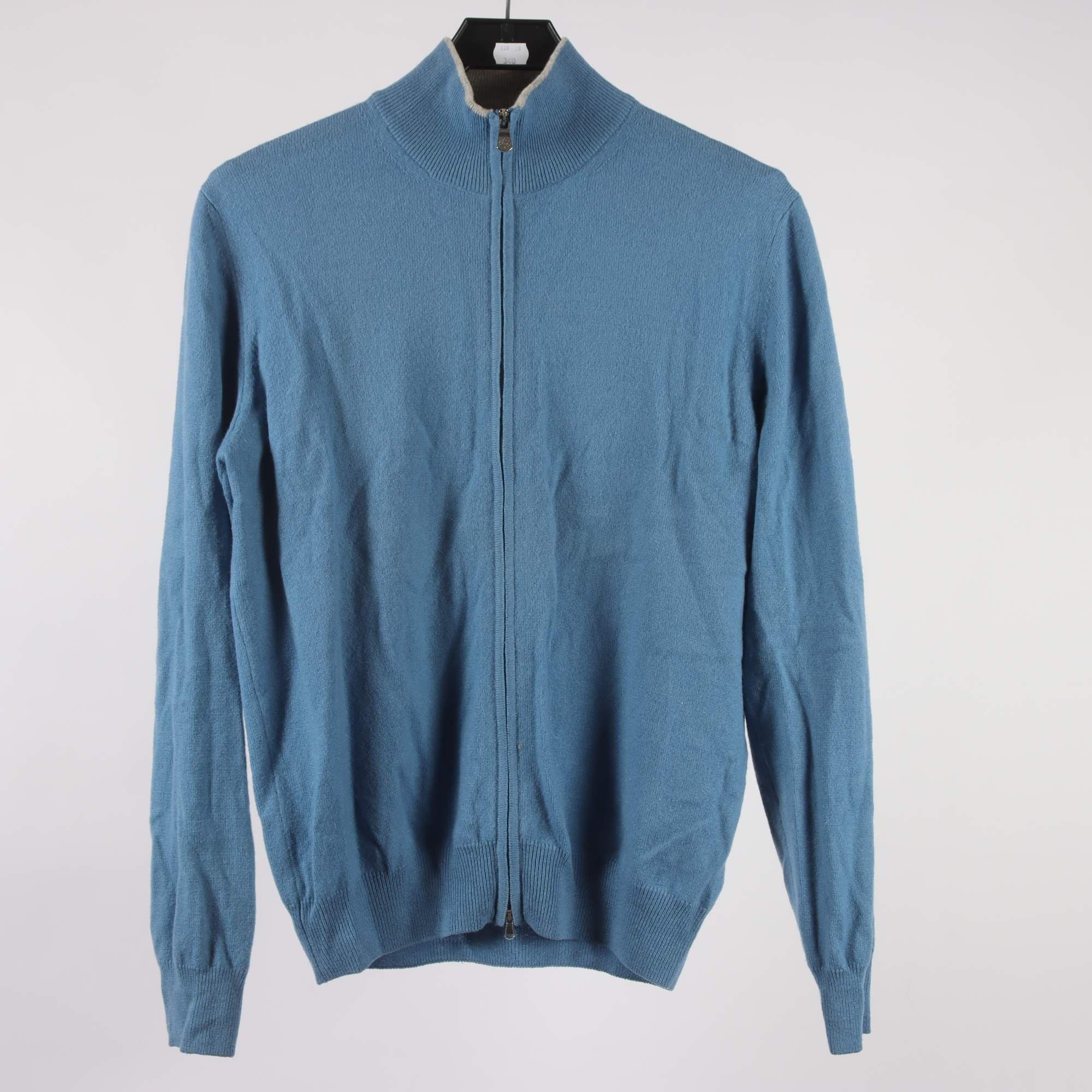 Tröja, Borrelli, blå, 80% ull, 20% cashmere, stl. 48.