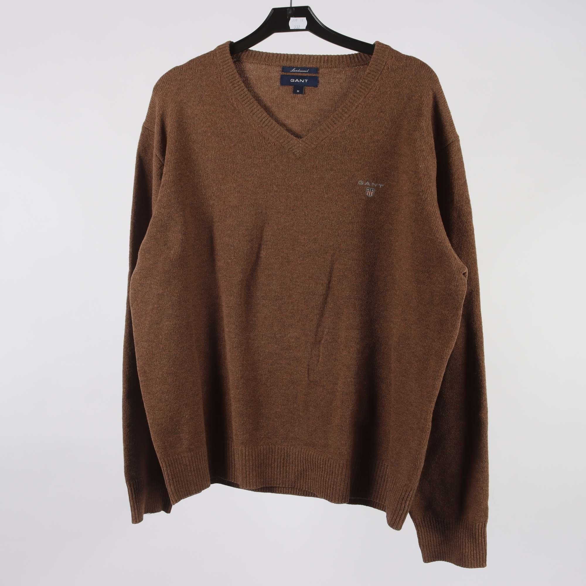 Tröja, Gant, brun, 100% lammull, stl. M.